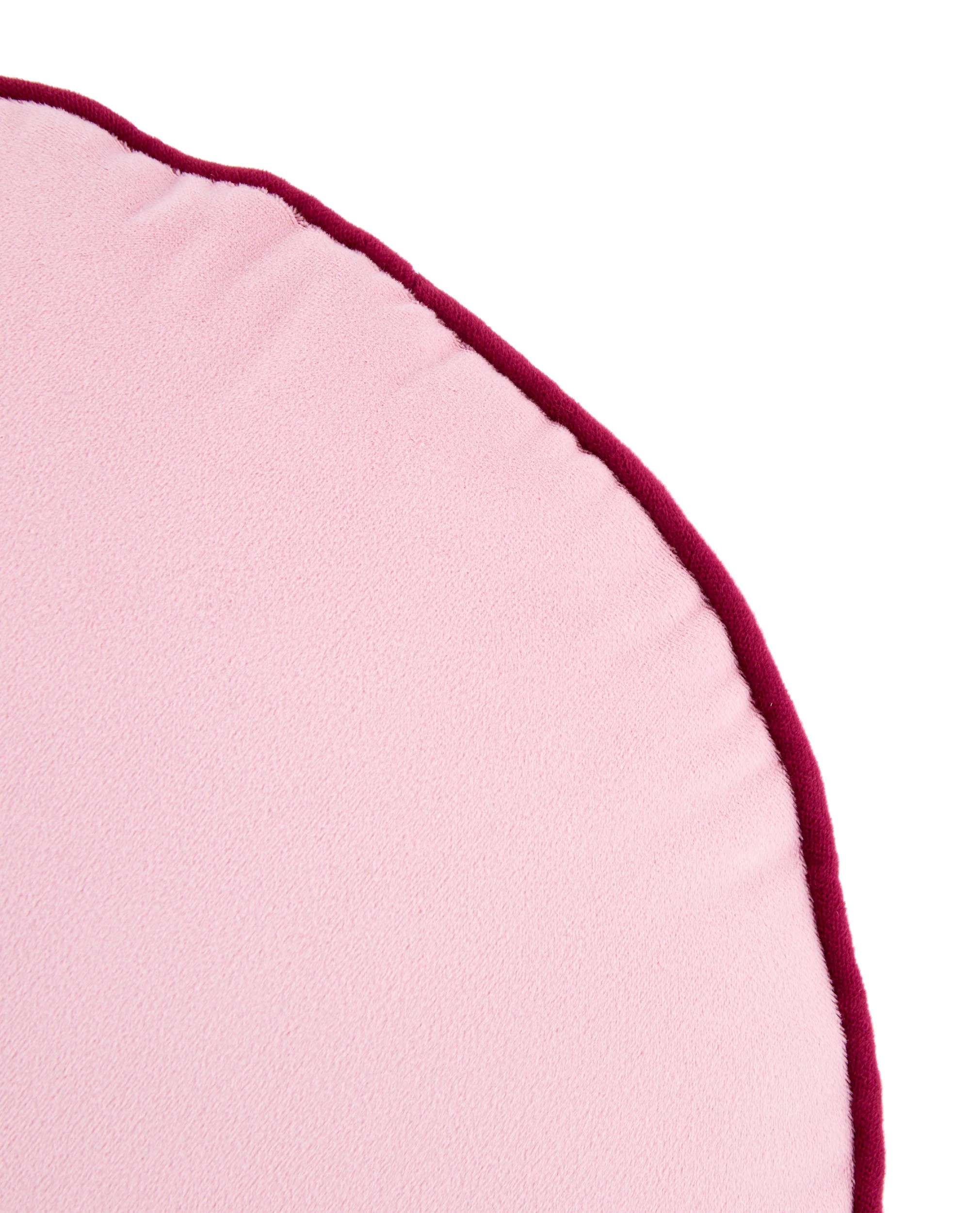 3 40cm Velvet Round Cushion - Pink, 3 of 5