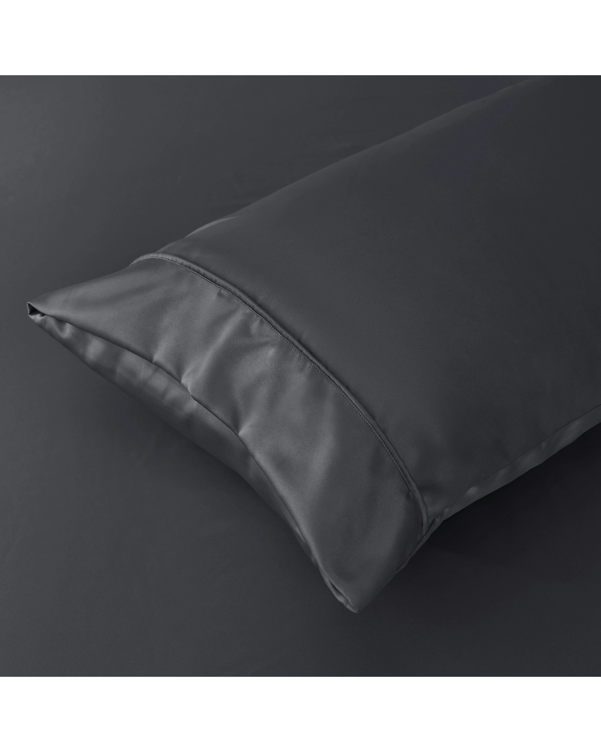5 Dreamaker Matte Satin King Pillowcase Twin Pack - Charcoal, 5 of 6