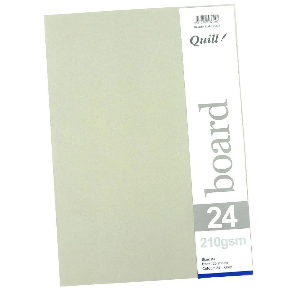 4 Quill A4 210gsm Board Grey 25 Pack, 4 of 4