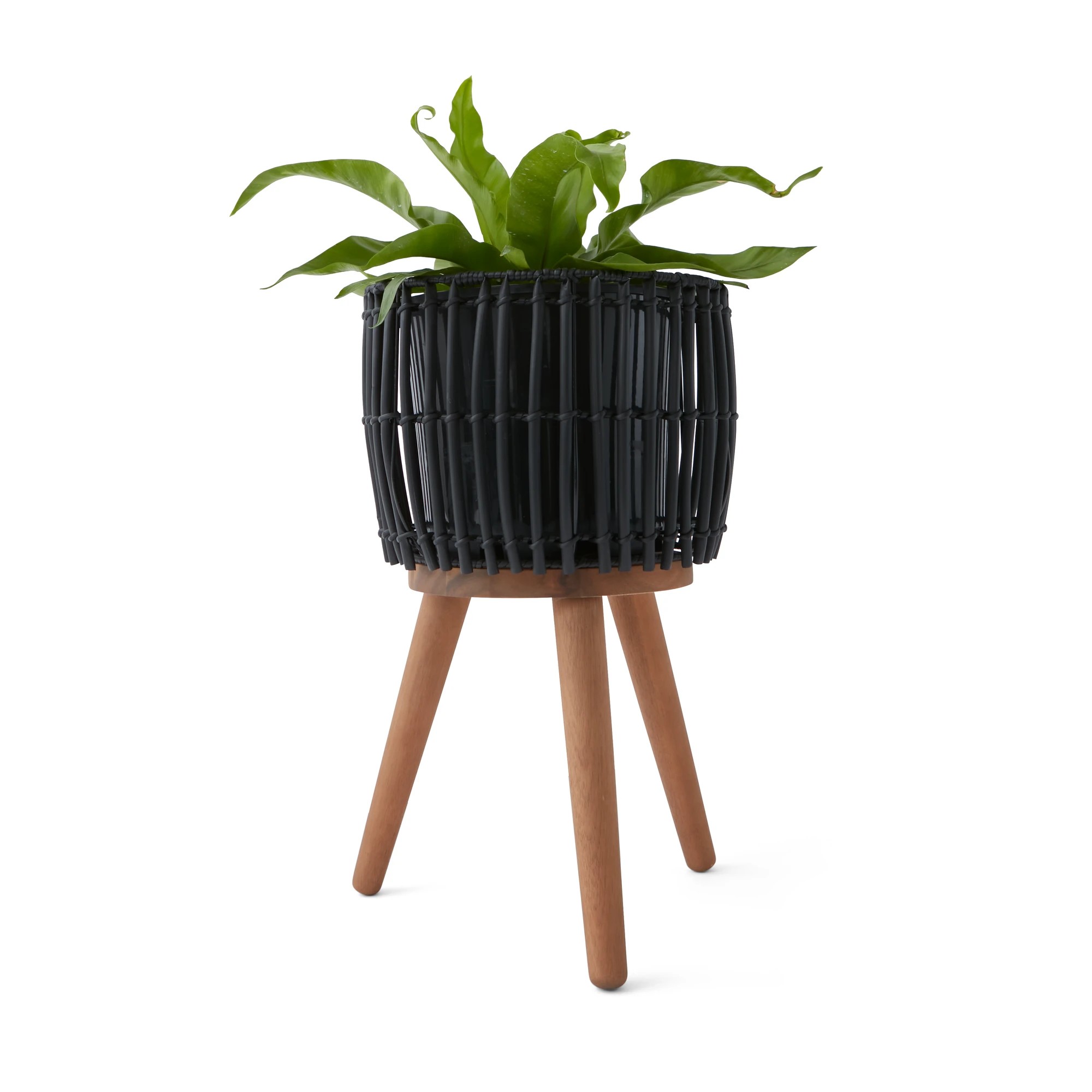1 Woven Black Pot Stand, 1 of 6