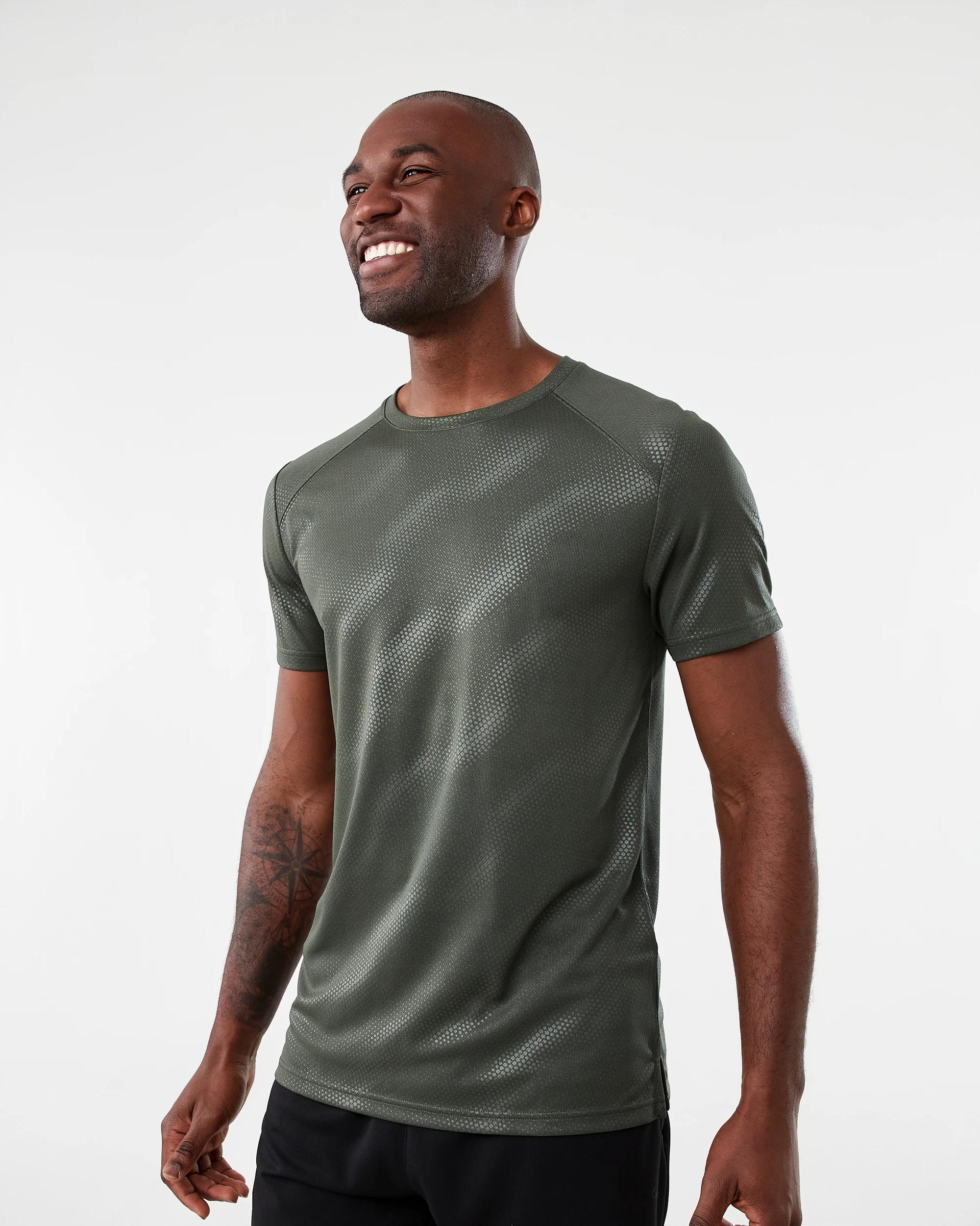 2 Active Mens Printed T-shirt Geo Green, 2 of 6