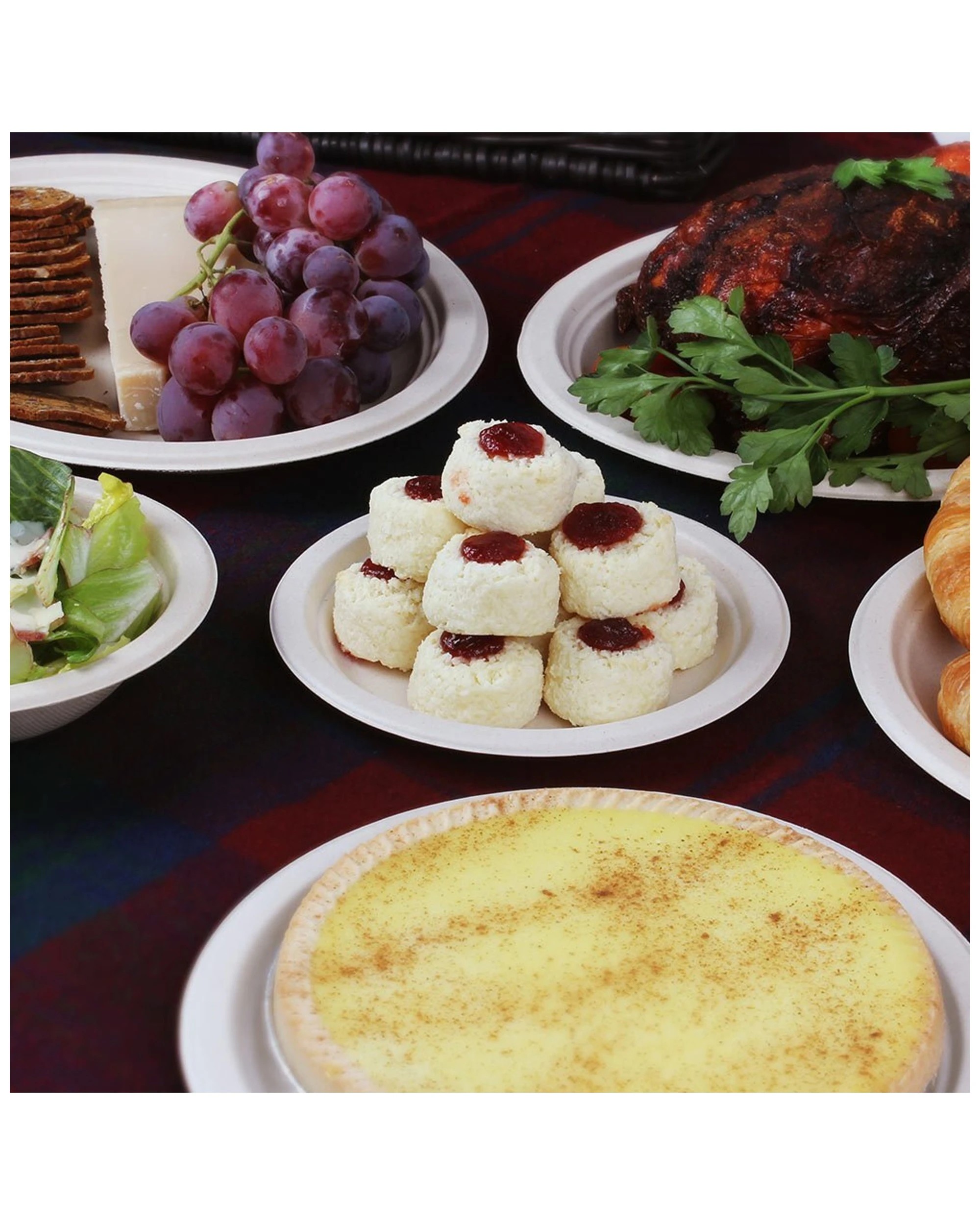 4 10pc Eco Basic 17cm Biodegradable Sugarcane Food Dining Round Plate Picnic/party
 - Natural, 4 of 5