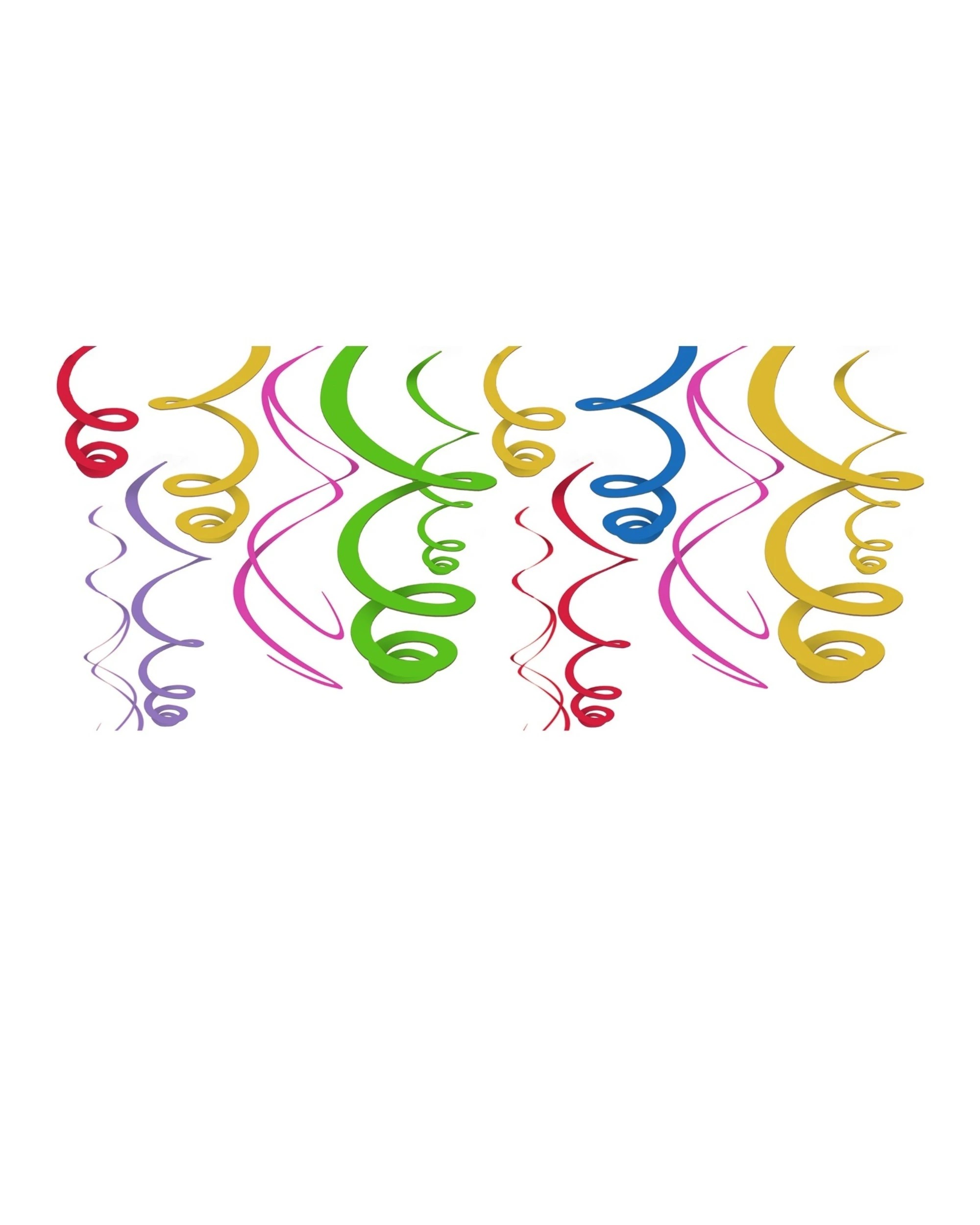 1 Amscan Inc. Rainbow Plastic Swirl Decorations Pack of 12 - Multi, 1 of 1