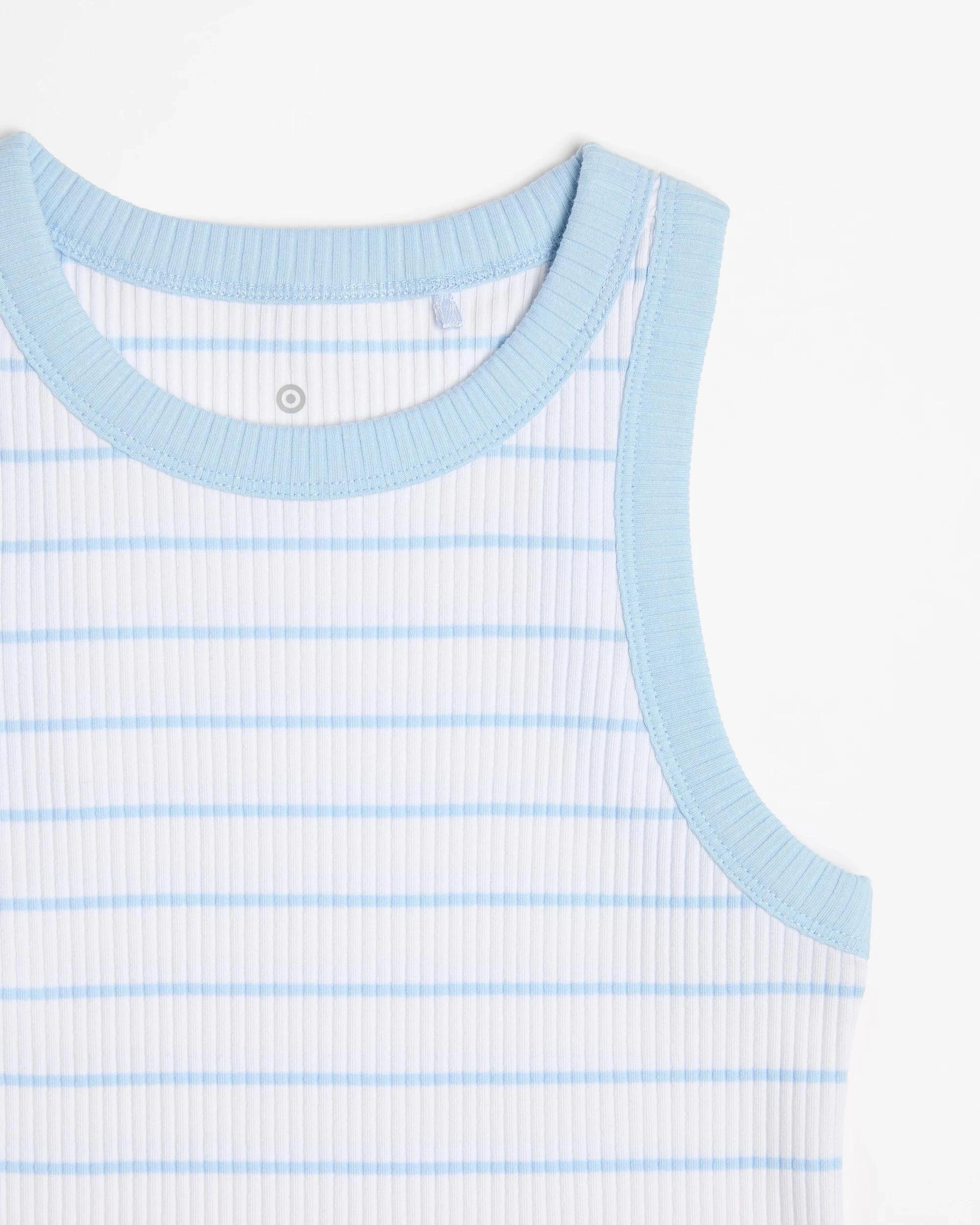 2 Target Australian Cotton Racer Back Rib Tank LIGHT BLUE STRIPE, 2 of 3
