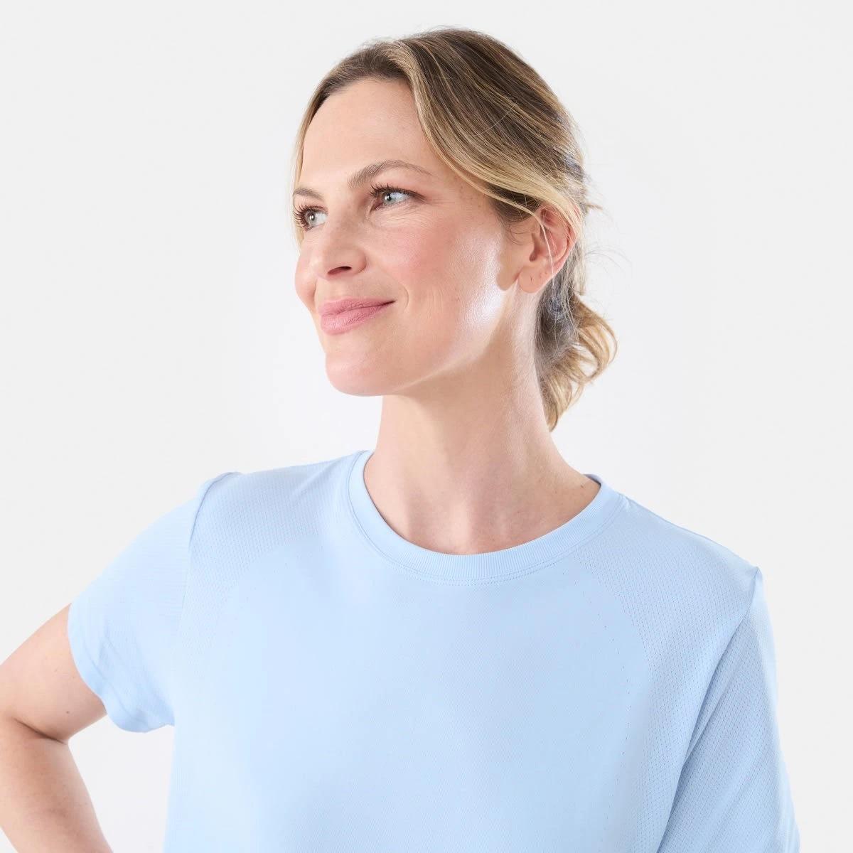 5 Active Womens Seamfree Crew Neck T-shirt MELODY BLUE, 5 of 6