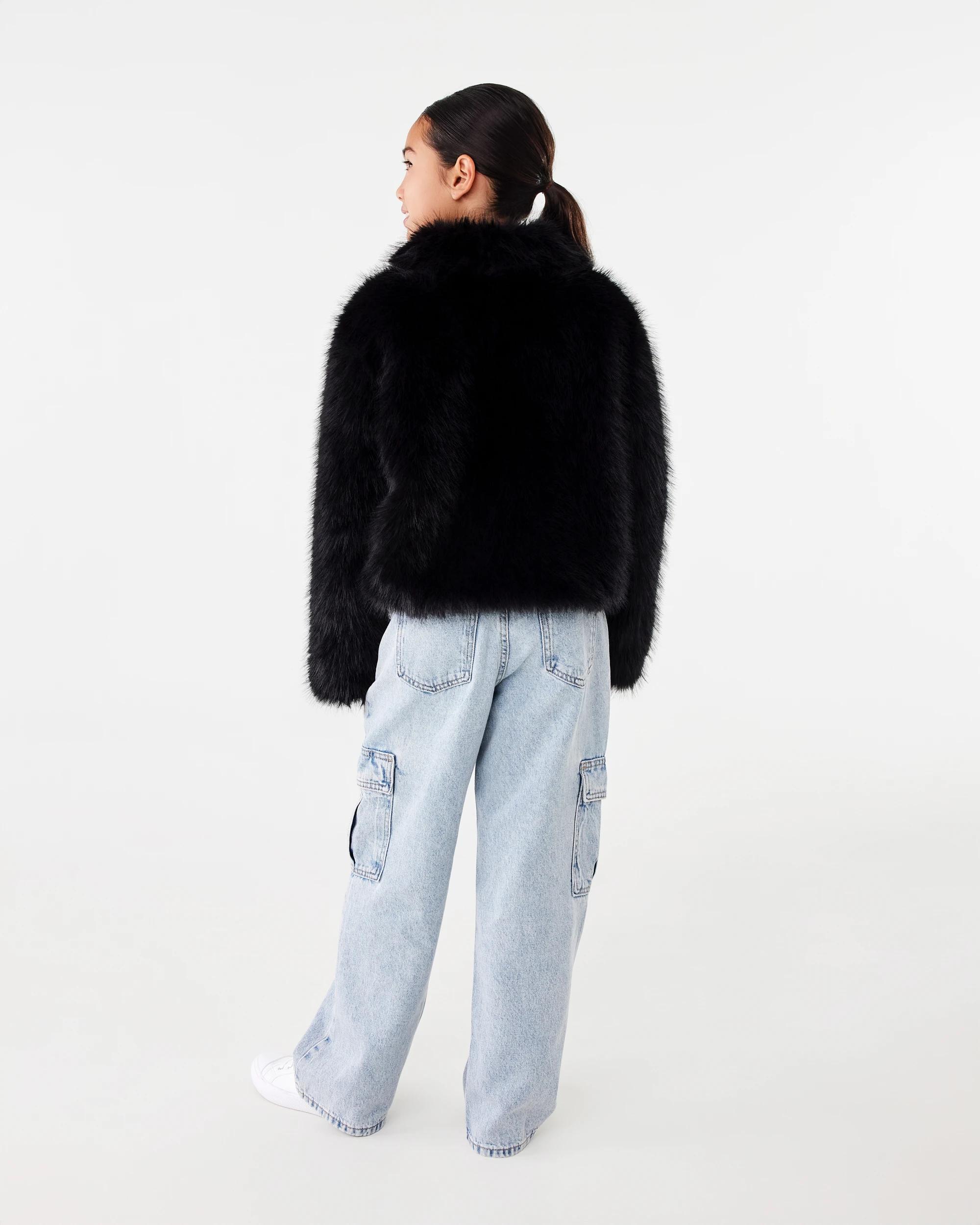 8 Faux Fur Jacket Black, 8 of 8