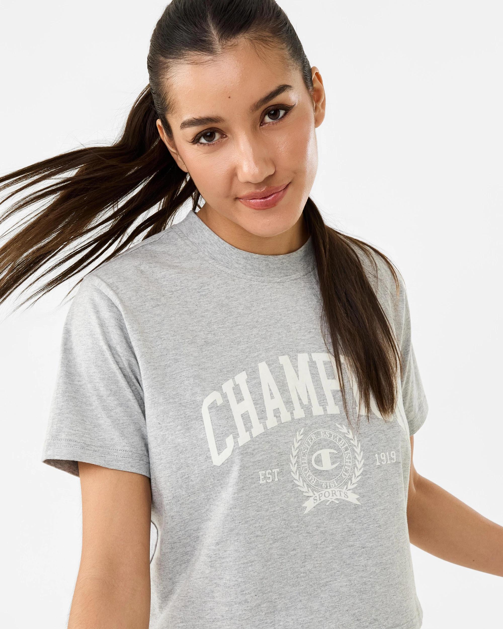 5 Champion Varsity Womens Crop T-shirt Oxford Ht, 5 of 8