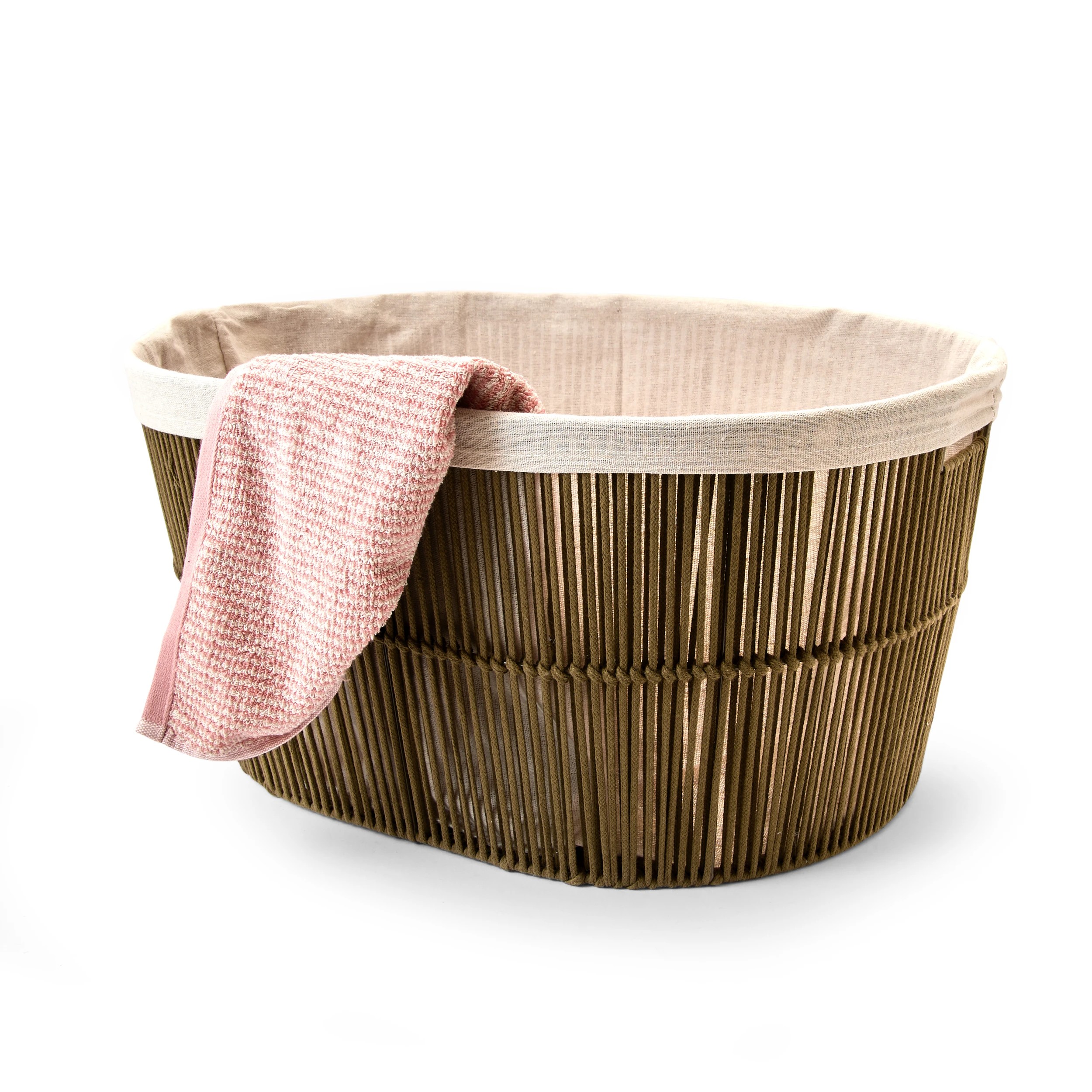 2 Rope Laundry Basket with Liner - Green, 2 of 7