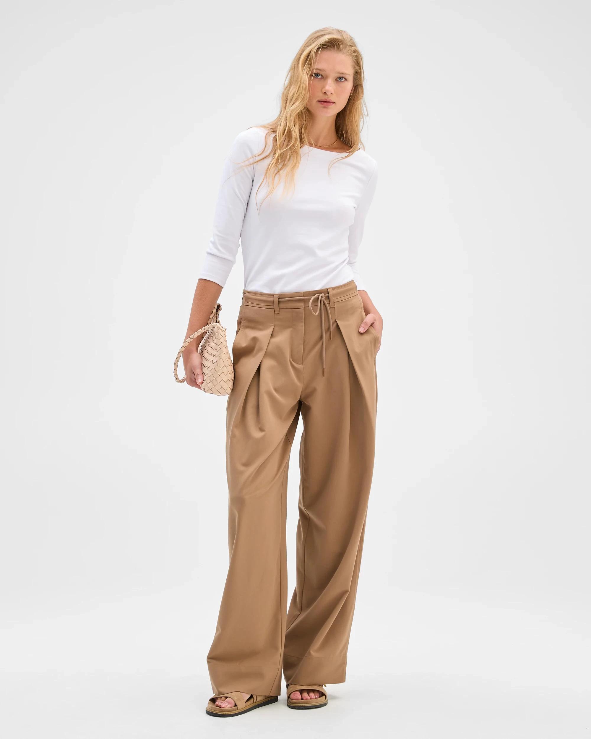 2 Preview 3/4 Sleeve Boat Neck Ponte T-Shirt WHITE, 2 of 7