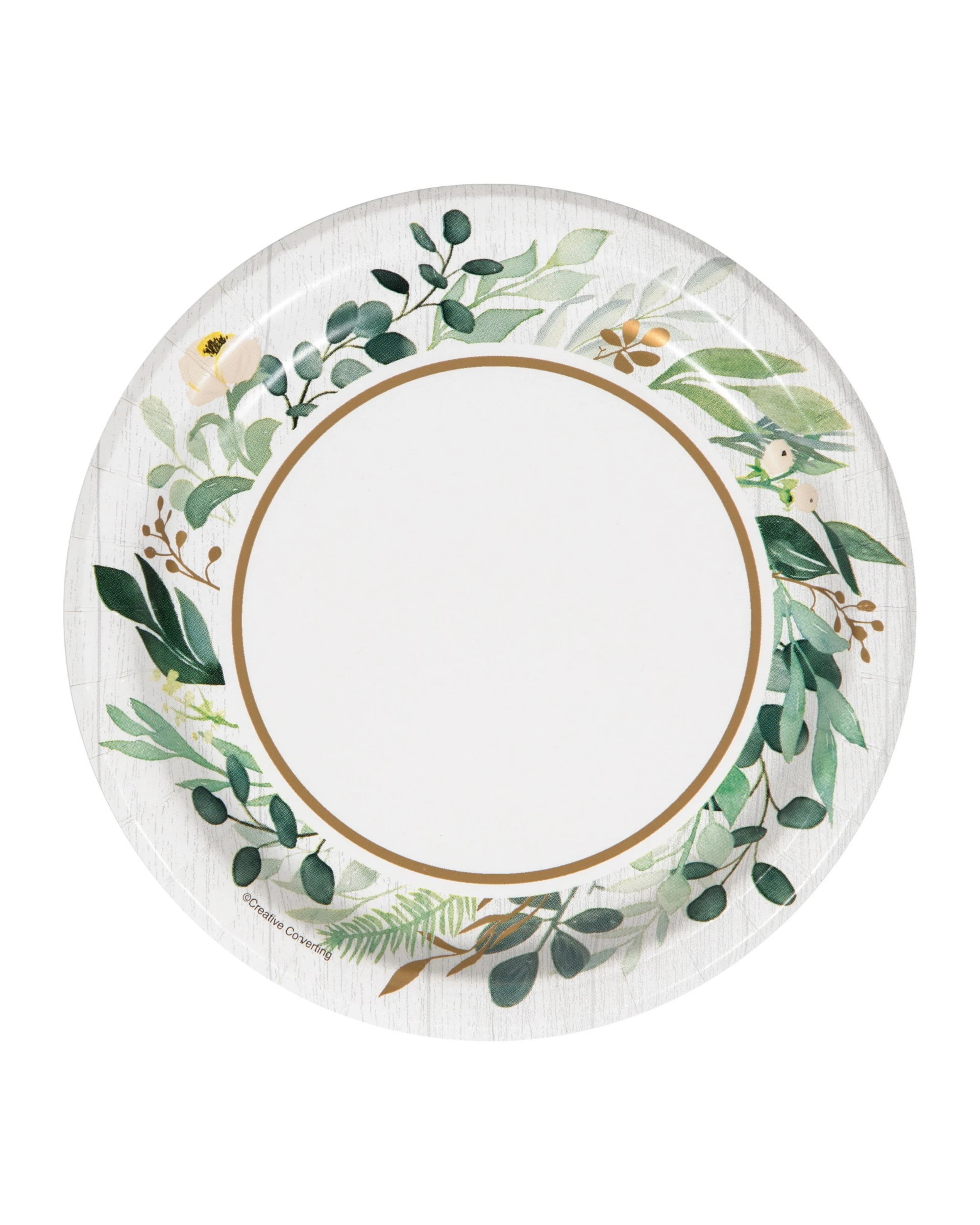 1 Creative Converting Eucalyptus Greens Small Paper Plates Pack of 8, 1 of 1