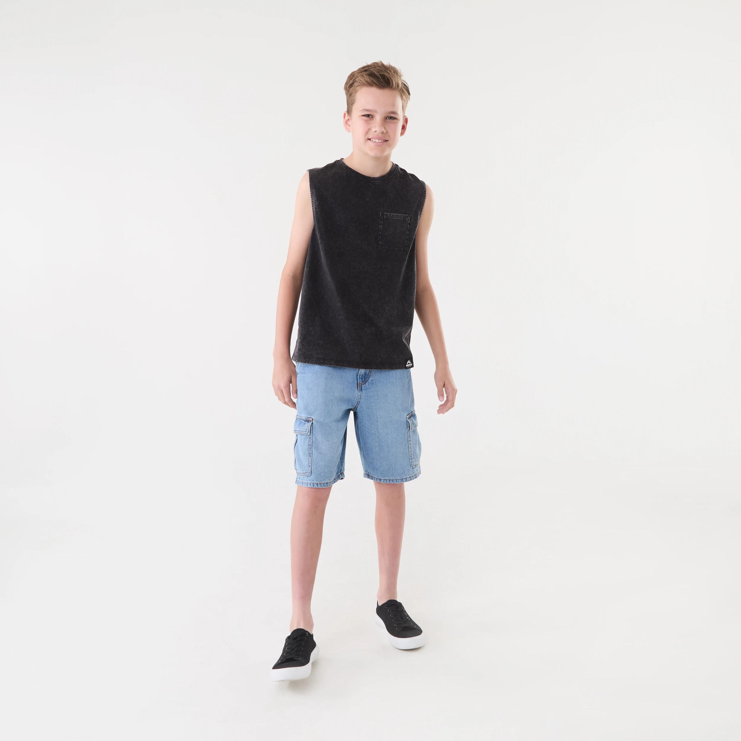 7 Sleeveless Wash Muscle Black, 7 of 8