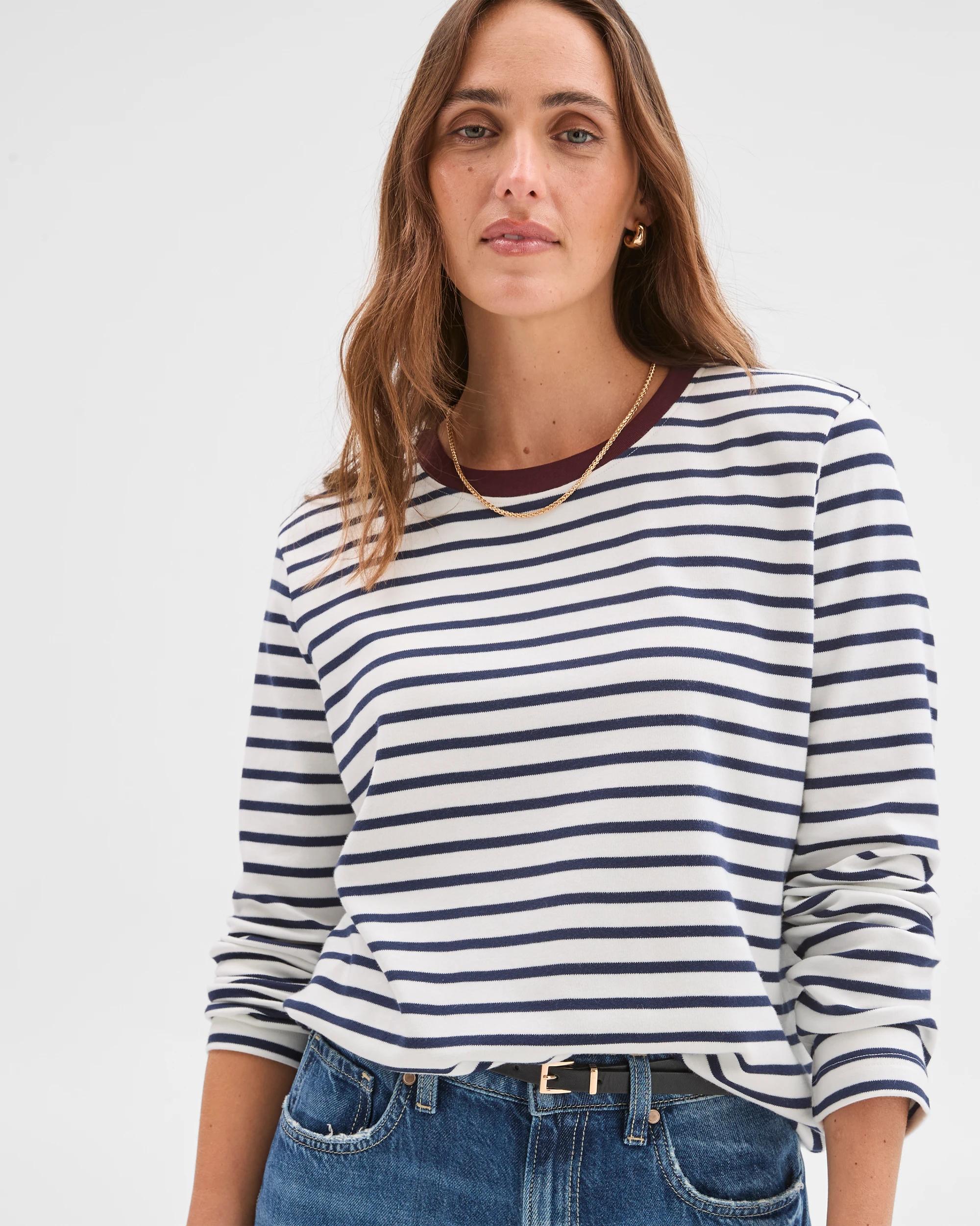 4 Target Woman Australian Cotton Classic Long Sleeve Crew Neck T-Shirt CLOUD DANCER, 4 of 7