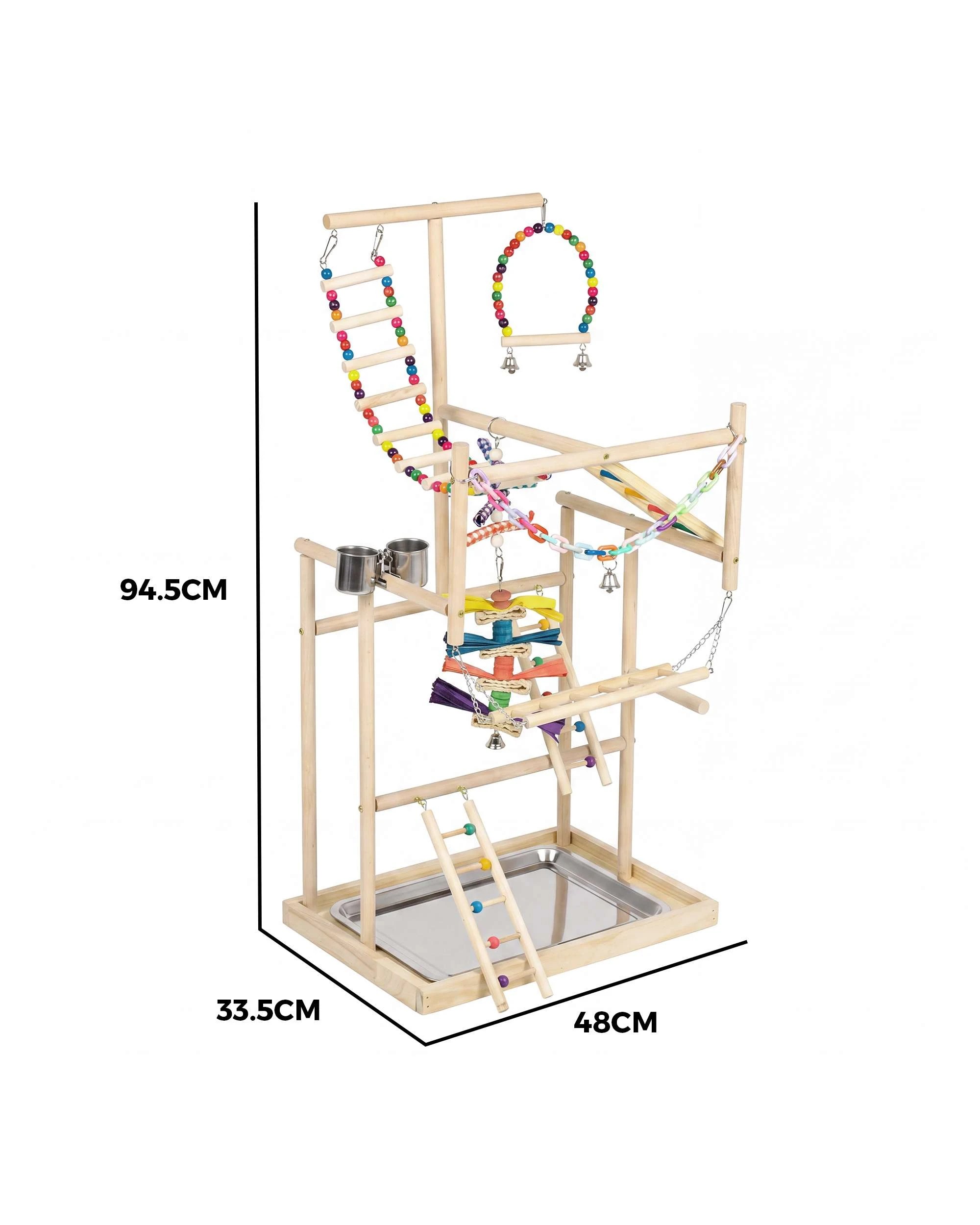 10 Advwin Bird Playground Natural Wood Parrot Playstand, 10 of 10