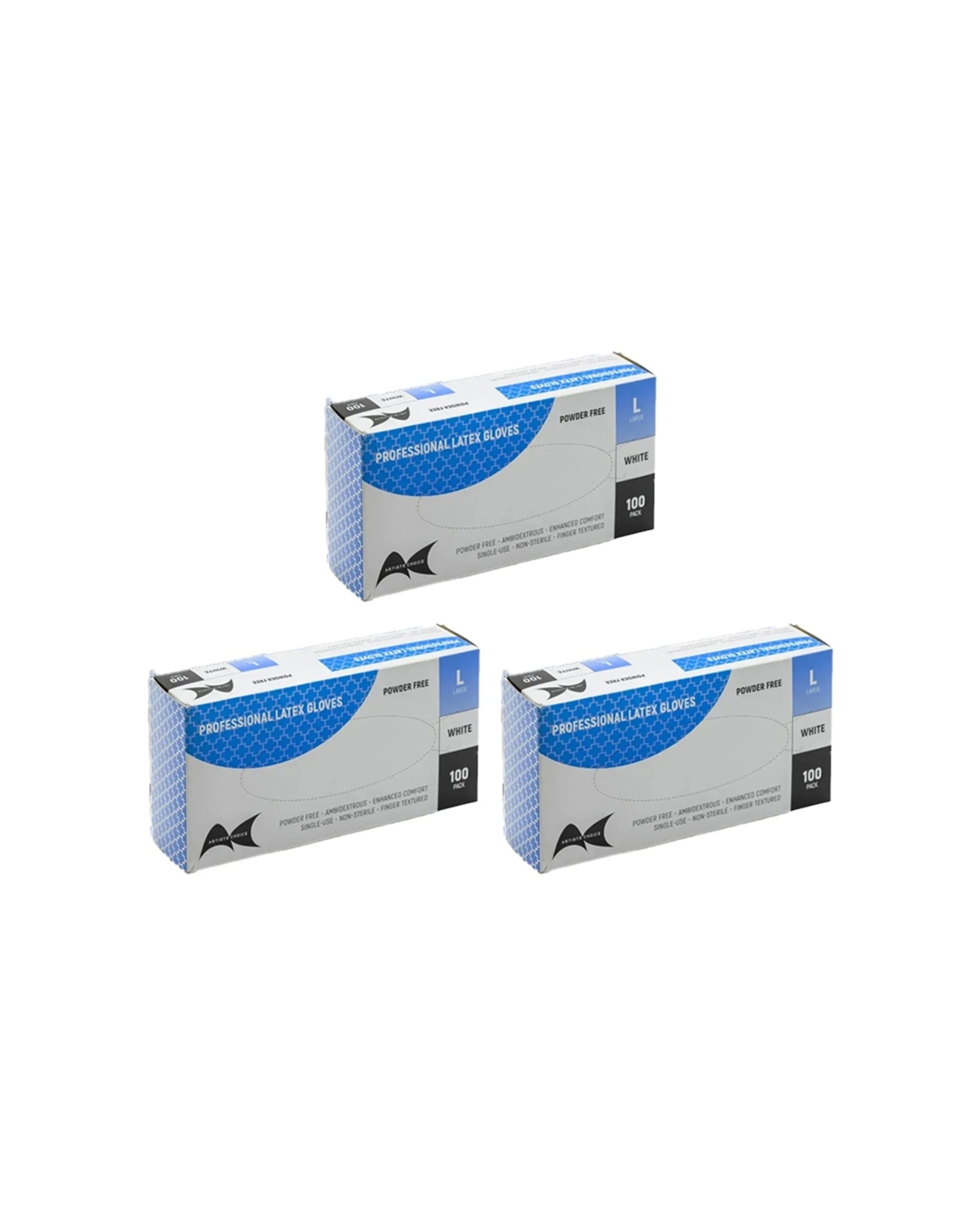 1 Artists Choice 3x 100pc Powderless Medical Food Grade Latex Gloves Large - Natural, 1 of 2