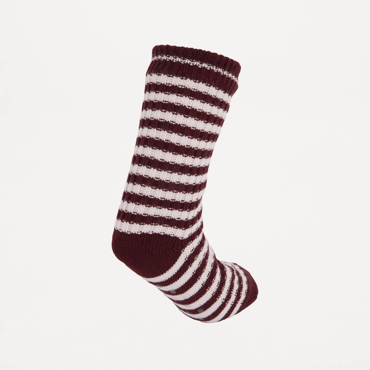 2 Knitted Lounge Socks Ww Pk Strp, 2 of 3