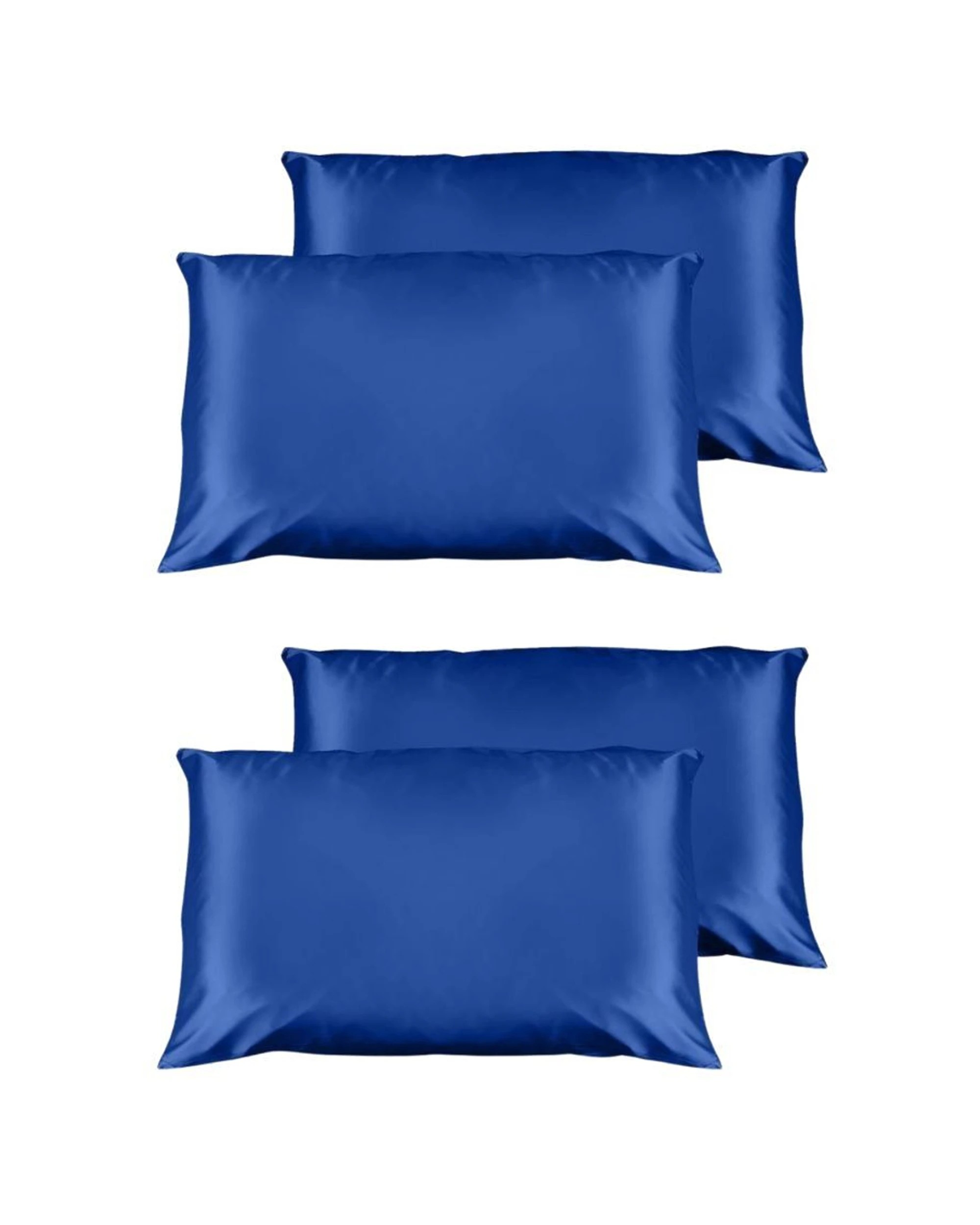 1 Casa Decor 2PK Luxury Satin Pillowcases Twin Pack 51x76cm Polyester Satin - Blue, 1 of 7
