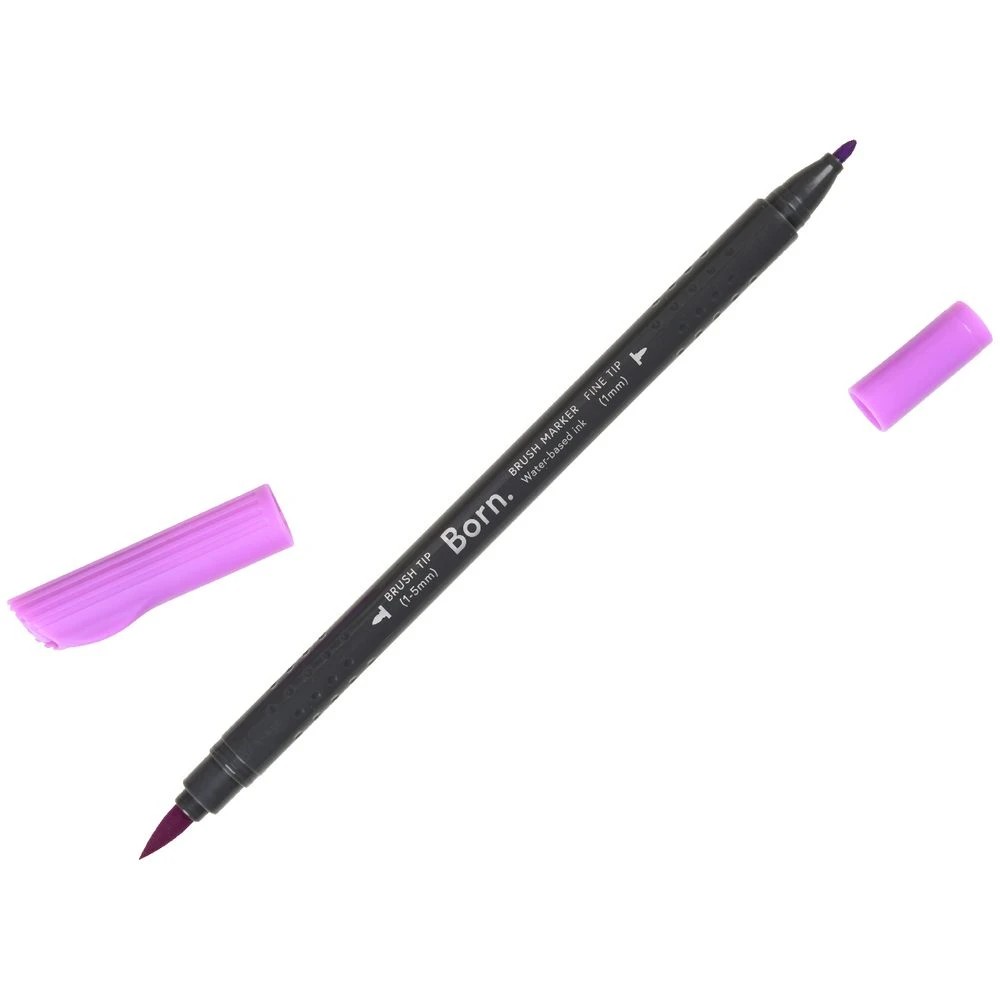 3 Born Professional Brush Dual-Tip Marker Magenta 665, 3 of 4