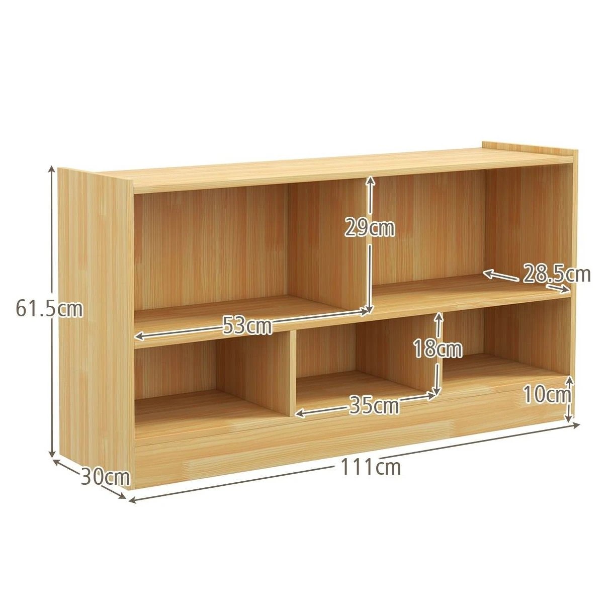 2 Costway Wooden Toy Organiser 5-Cube Cabinet Bookcase - Natural, 2 of 5
