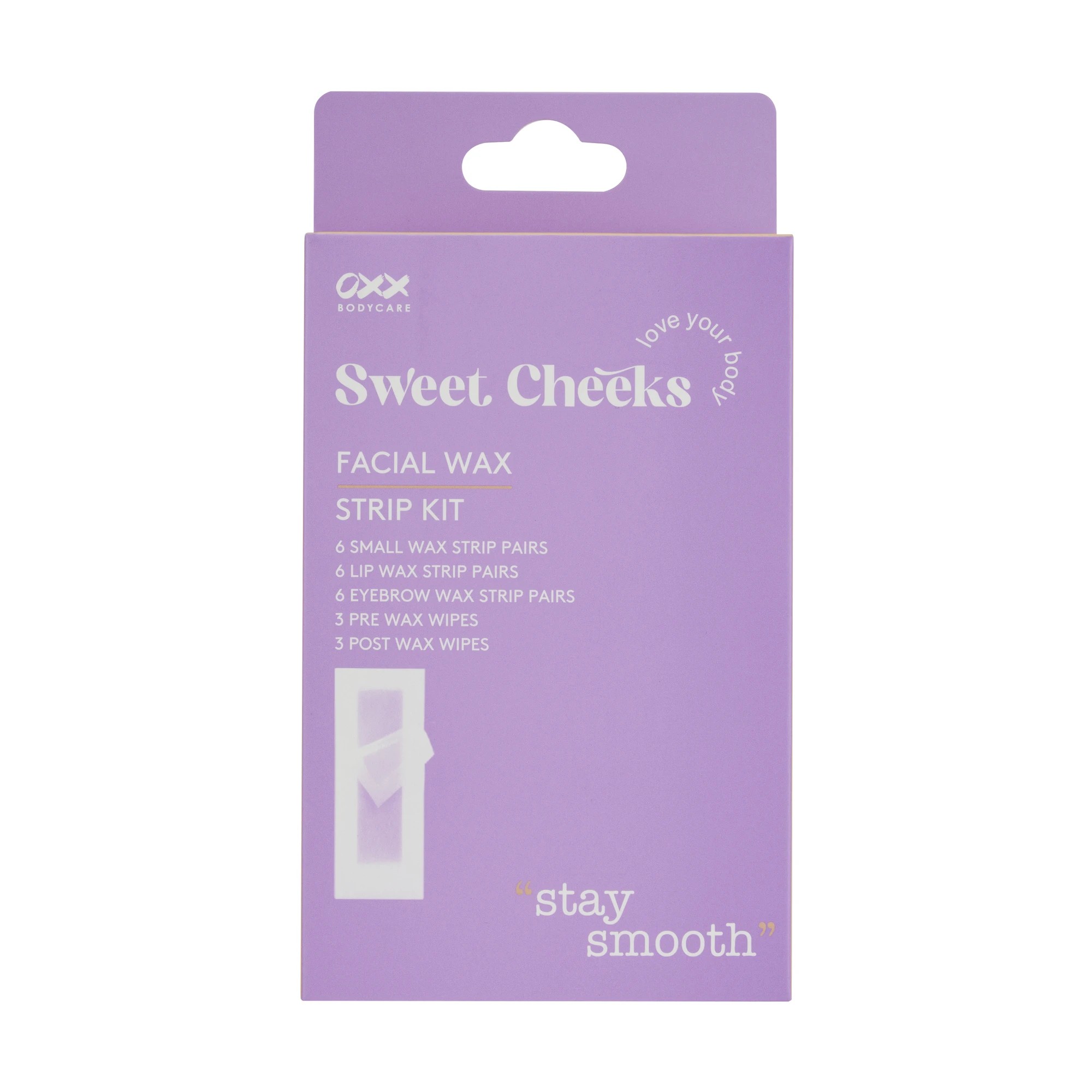 1 OXX Bodycare Sweet Cheeks Facial Wax Strip Kit, 1 of 7