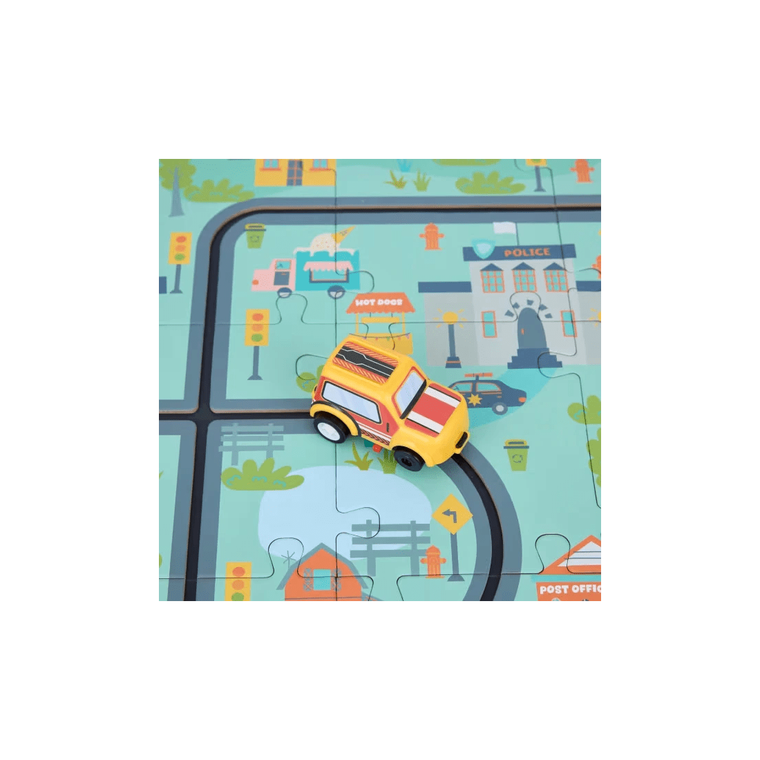 4 30 Piece Urban Jungle Car Track Playmat Puzzle, 4 of 8