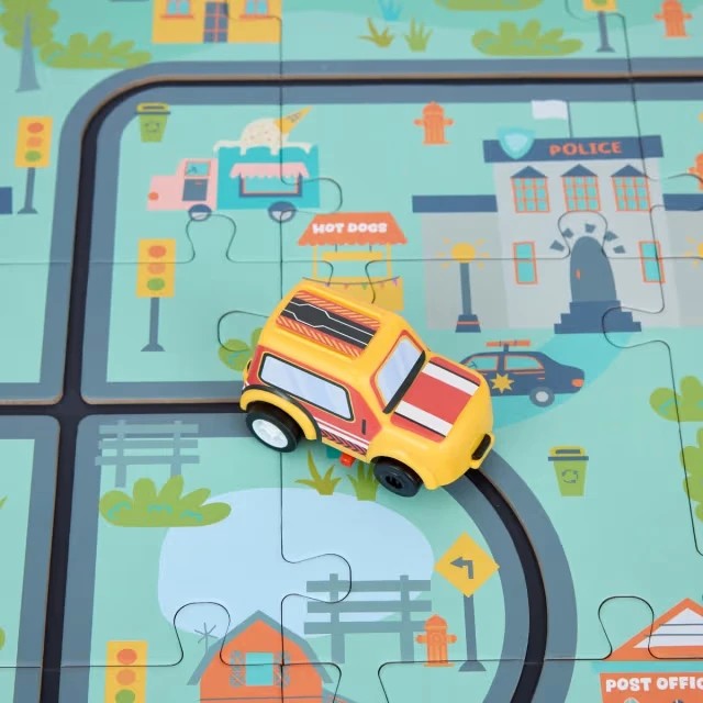 4 30 Piece Urban Jungle Car Track Playmat Puzzle, 4 of 8