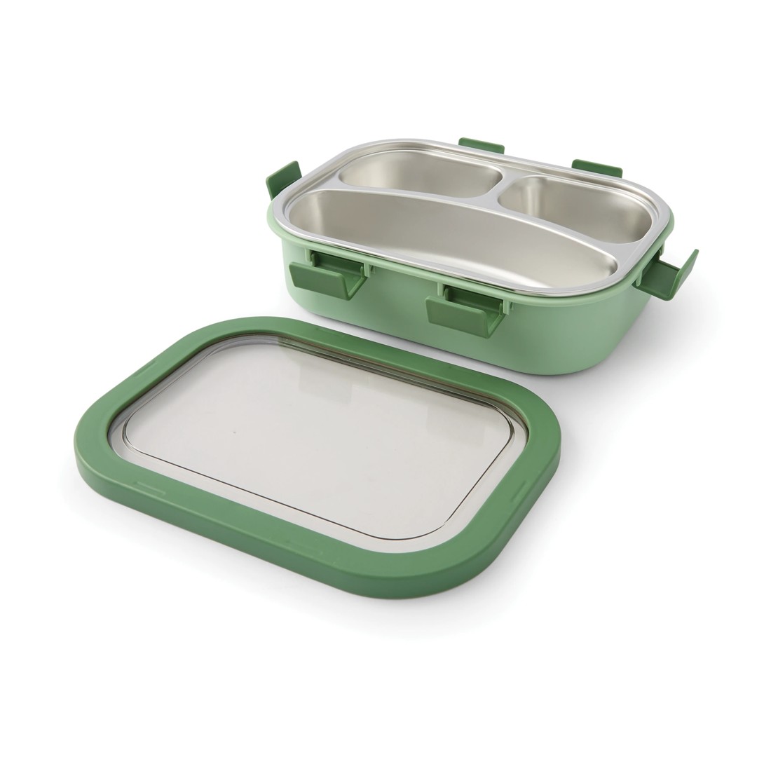 4 650ml Green Stainless Steel Lunch Box, 4 of 10