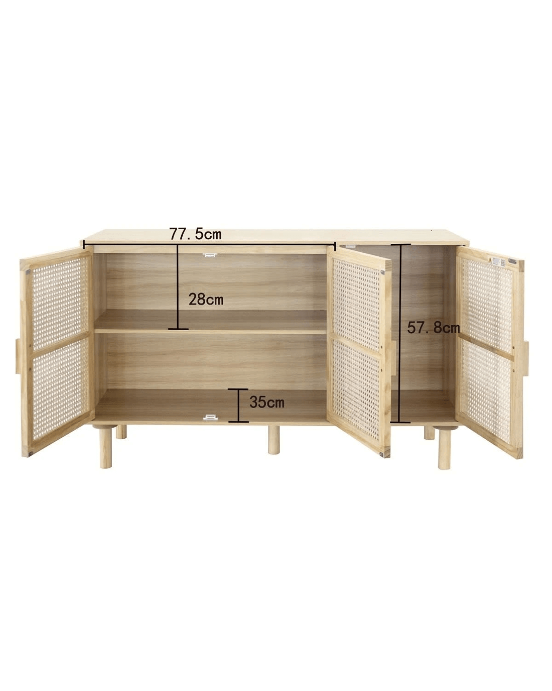 9 Rattan Sideboard with Adjustable Shelves, 9 of 9