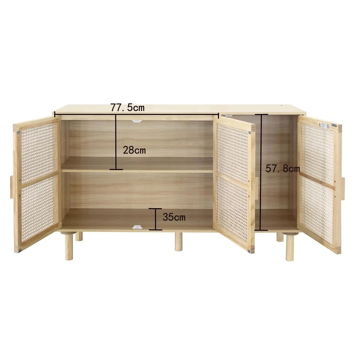 9 Rattan Sideboard with Adjustable Shelves, 9 of 9