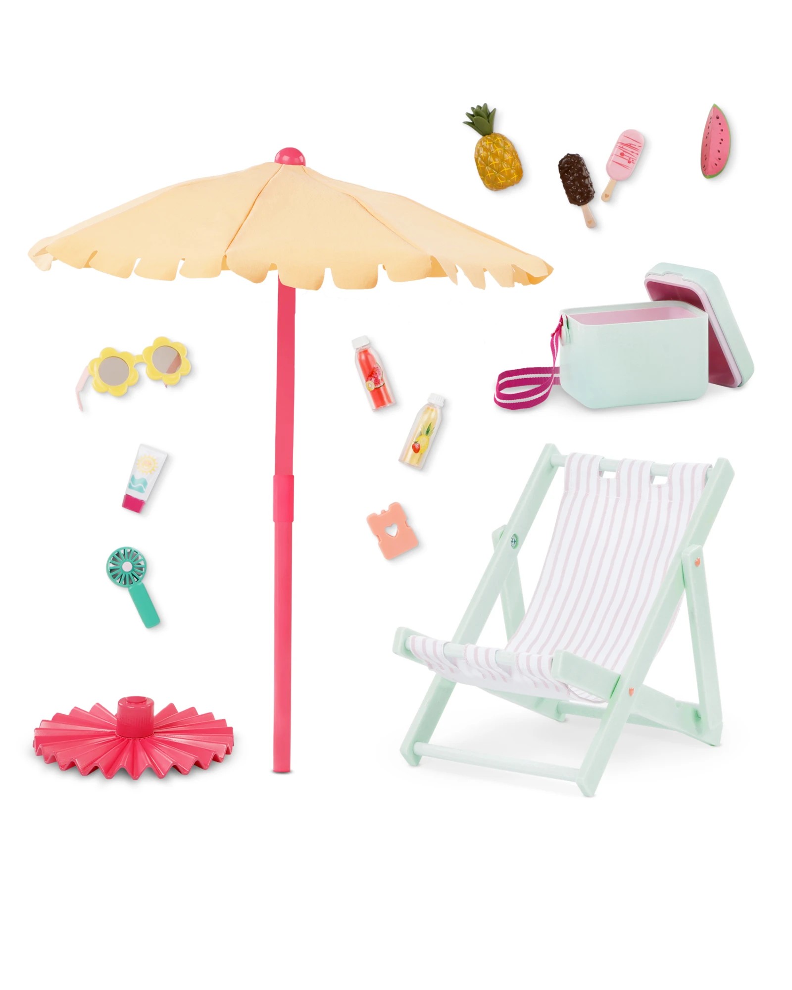 1 Our Generation Sunny & Cool Patio Set 18-inch Doll Outdoor Furniture & Accessories - Multi, 1 of 6