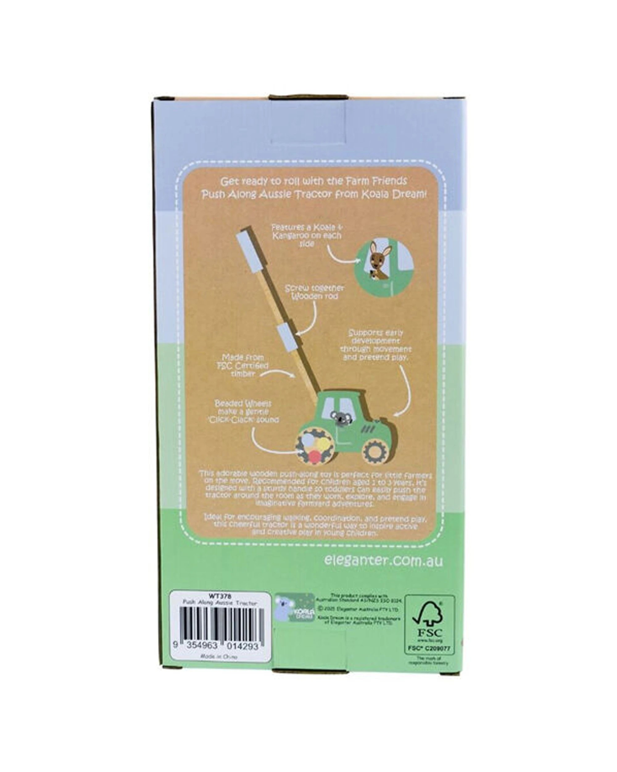 4 Kaper Kidz Wooden Push Along Tractor Walking Assitance Toy Toddler - Multi, 4 of 4