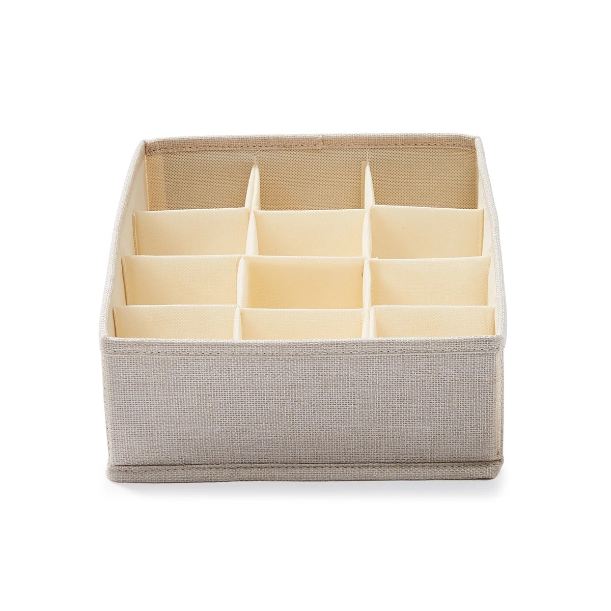 4 12 Grids Linen Look Adjustable Drawer Organiser, 4 of 8