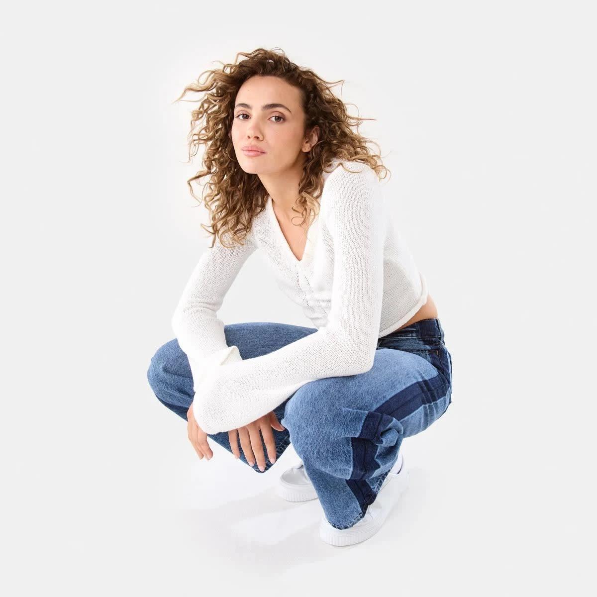 8 Ruched Long Sleeve Jumper WHITE, 8 of 10