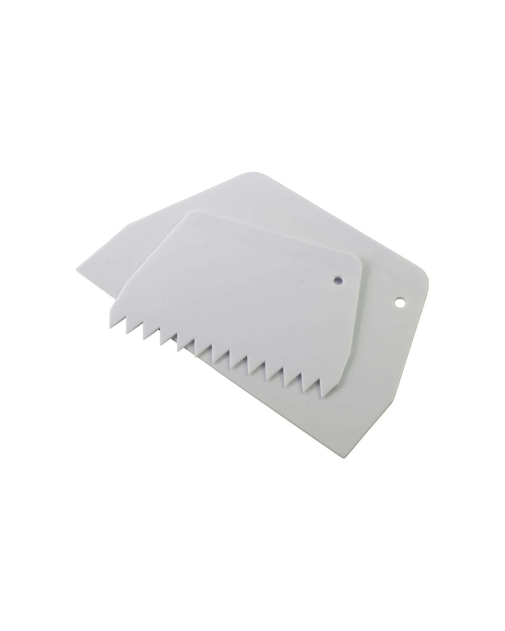 1 Bakemaster 2pc Cakemaster Icing Scraper Set For Smoothing And Textured Ices - White, 1 of 1