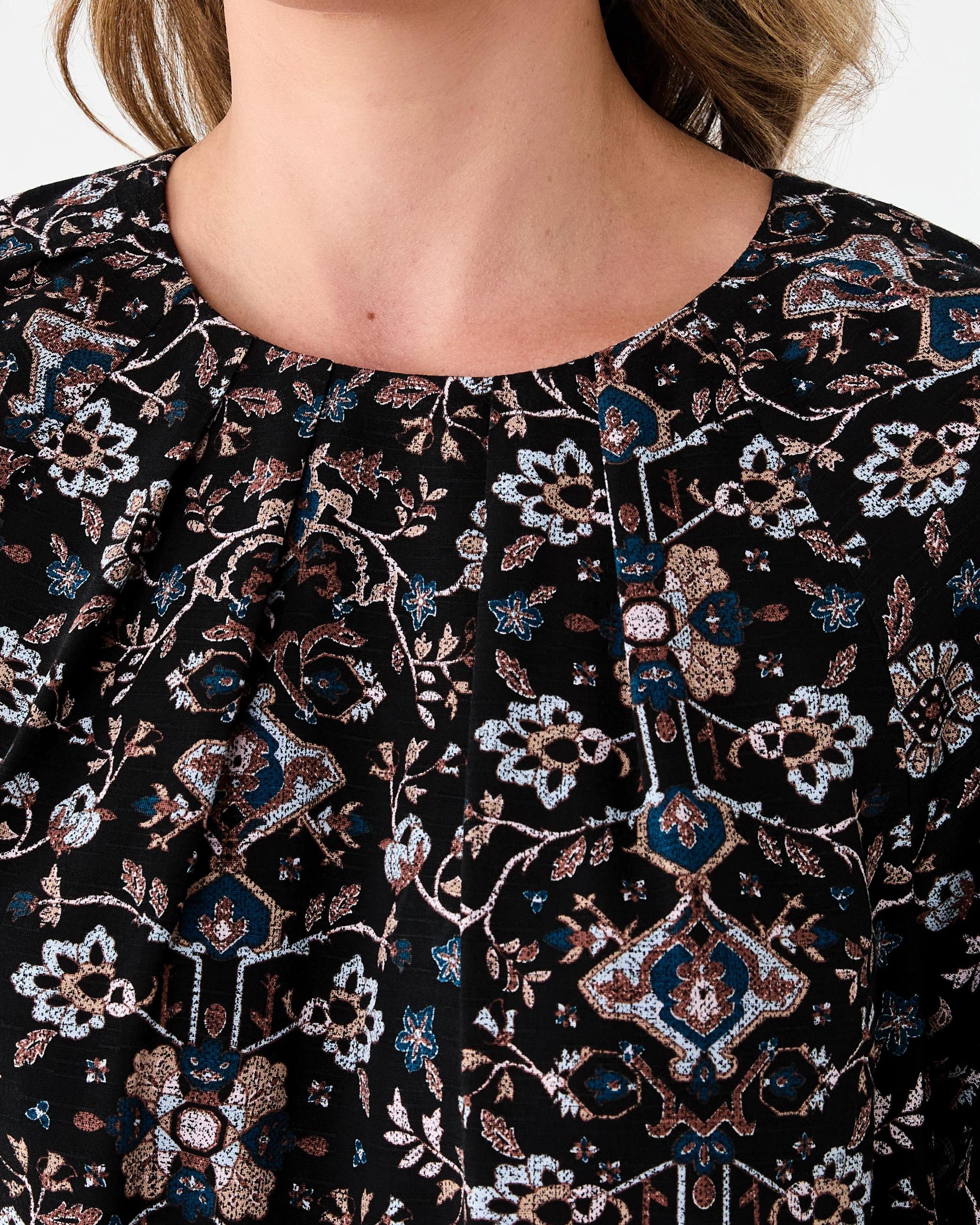 5 Short Sleeve Tuck Top Boho Flrl, 5 of 6