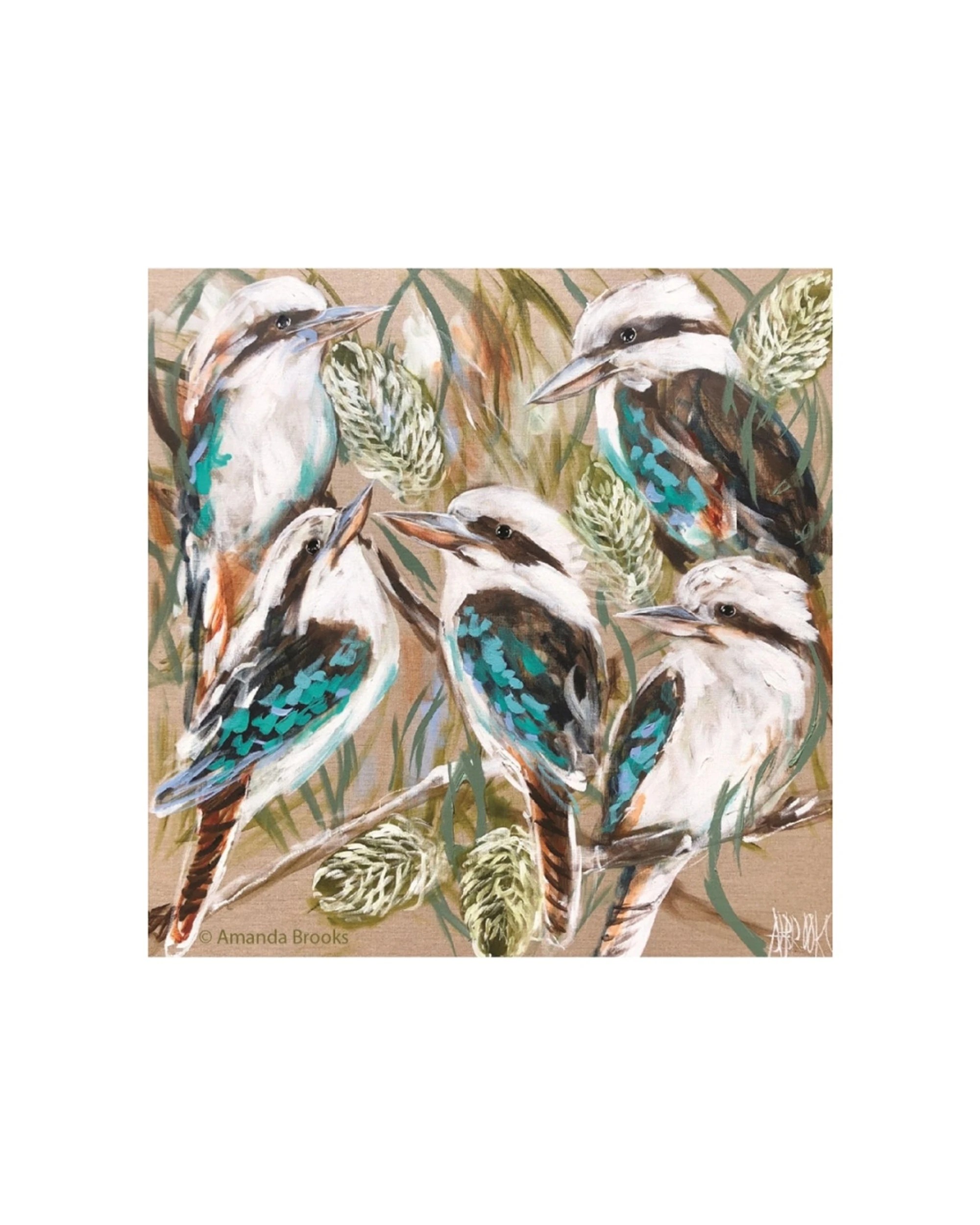 1 Lilli Rock 4pc Kookaburra Banksia Coaster Set Dolomite Stone 11x11cm - Pattern, 1 of 1