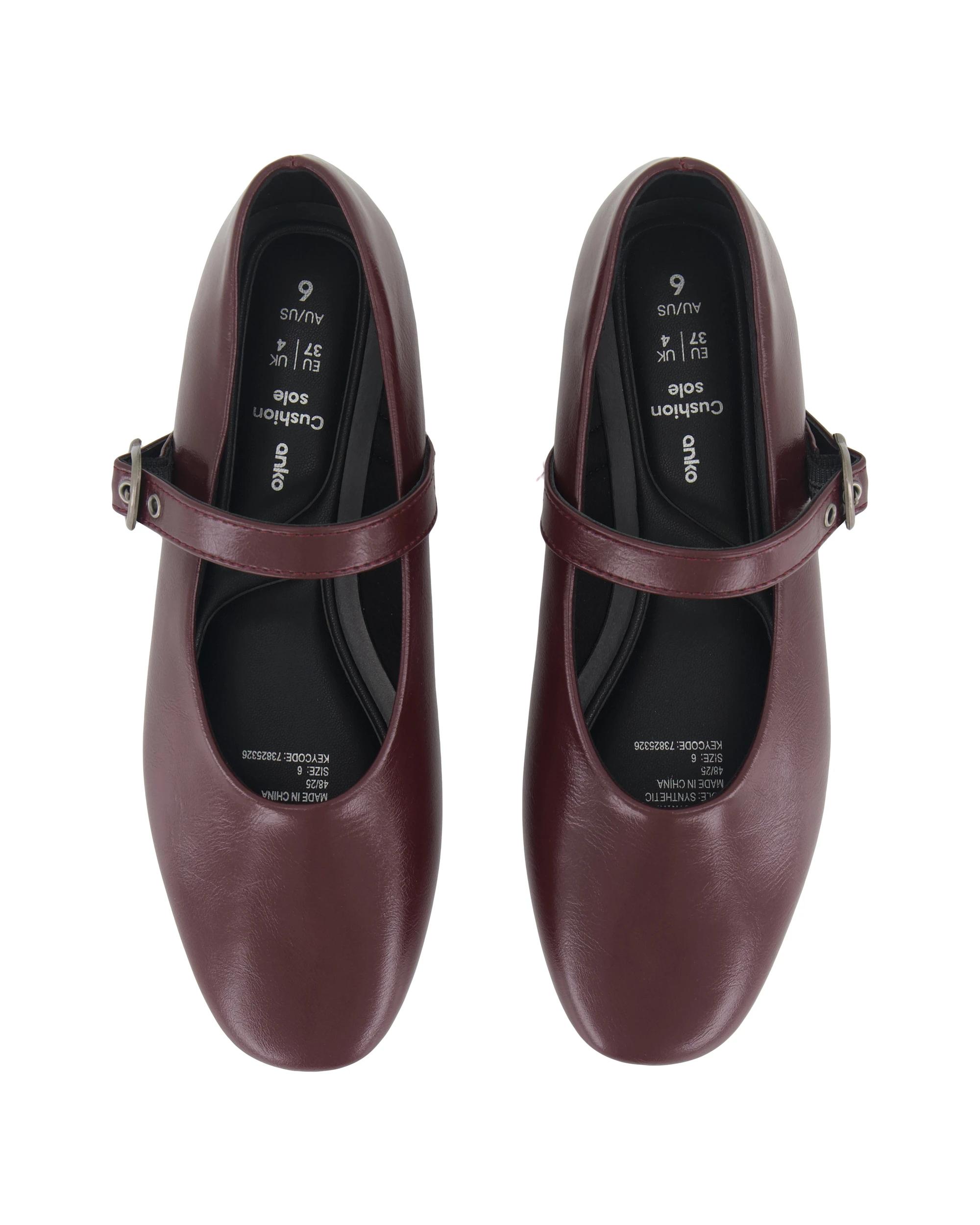 3 Soft Strap Ballet Flats Wine, 3 of 4