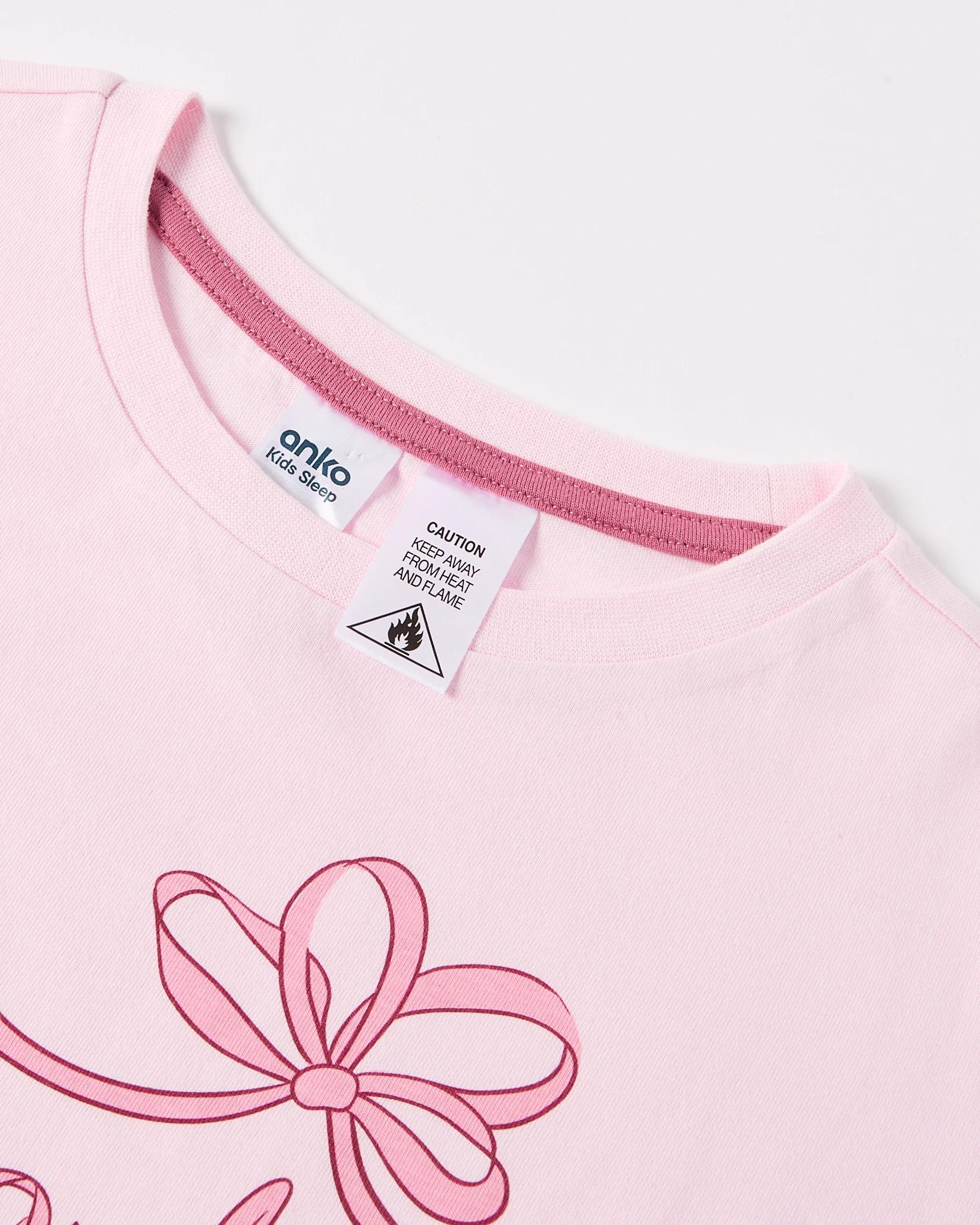 7 Knit Woven Pyjama Set Pnk Rbn, 7 of 8