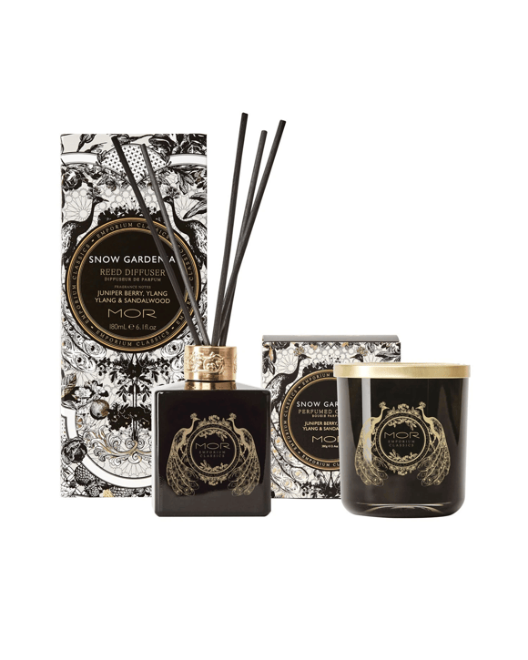 MOR Emporium Classics Snow Gardenia Candle and Reed Diffuser Set - White