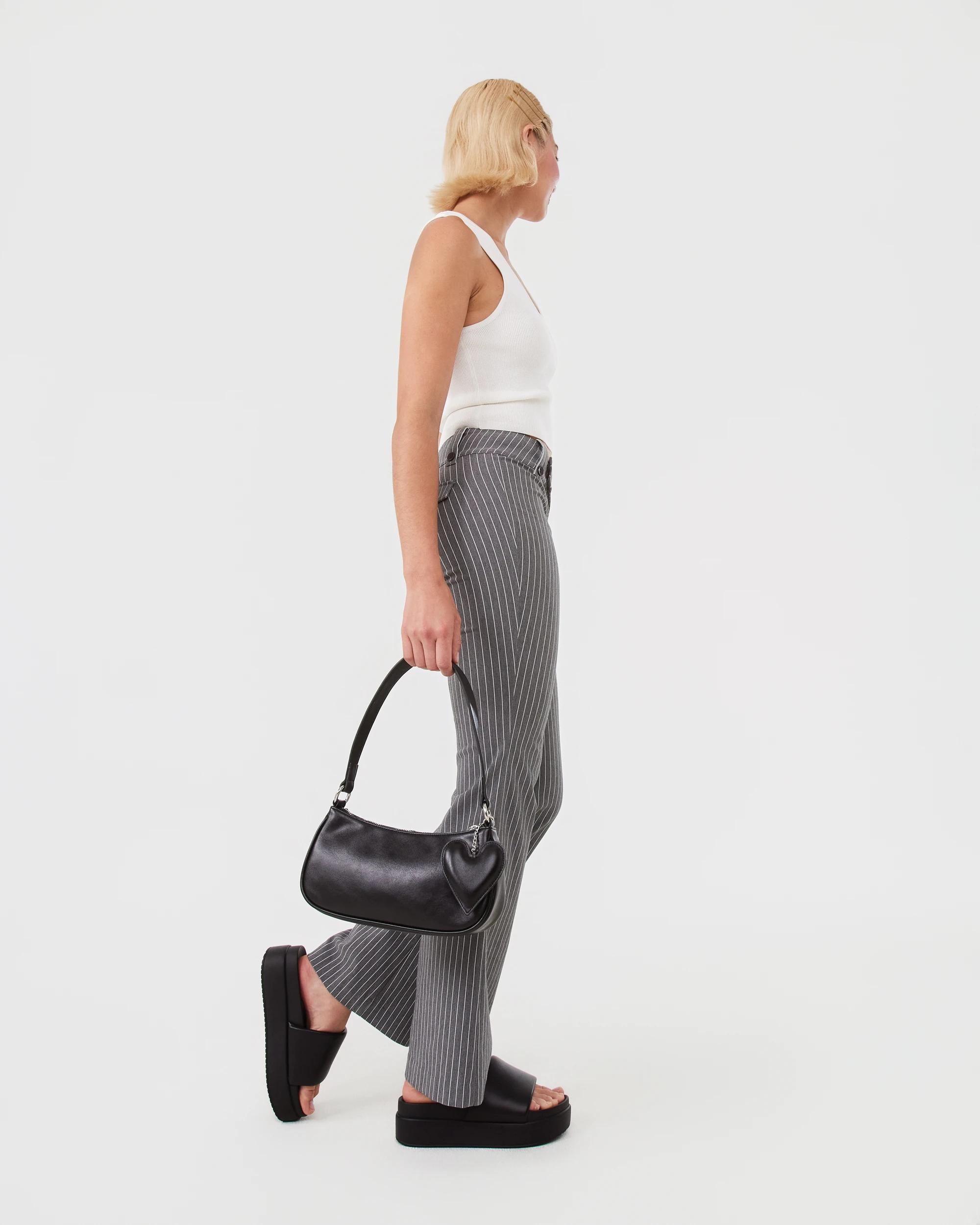 7 Charm Baguette Shoulder Bag Black, 7 of 7