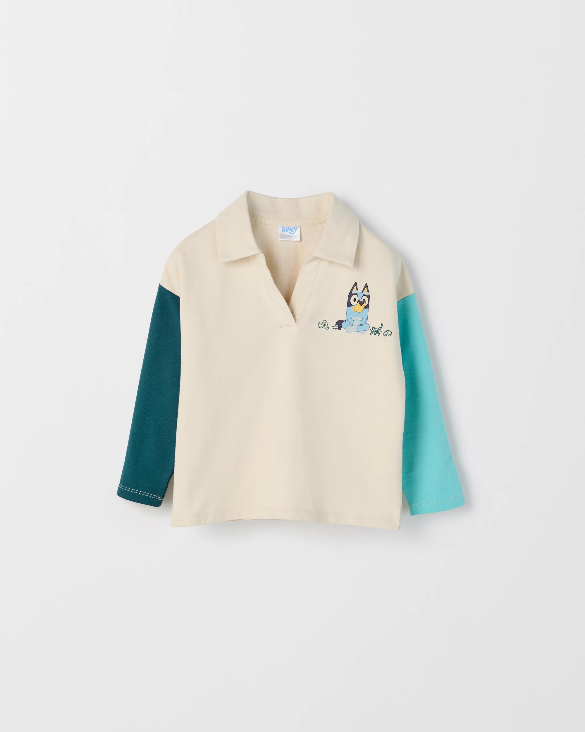 1 Bluey Australian Cotton Blend Rugby Splice Jumper MULTI, 1 of 2