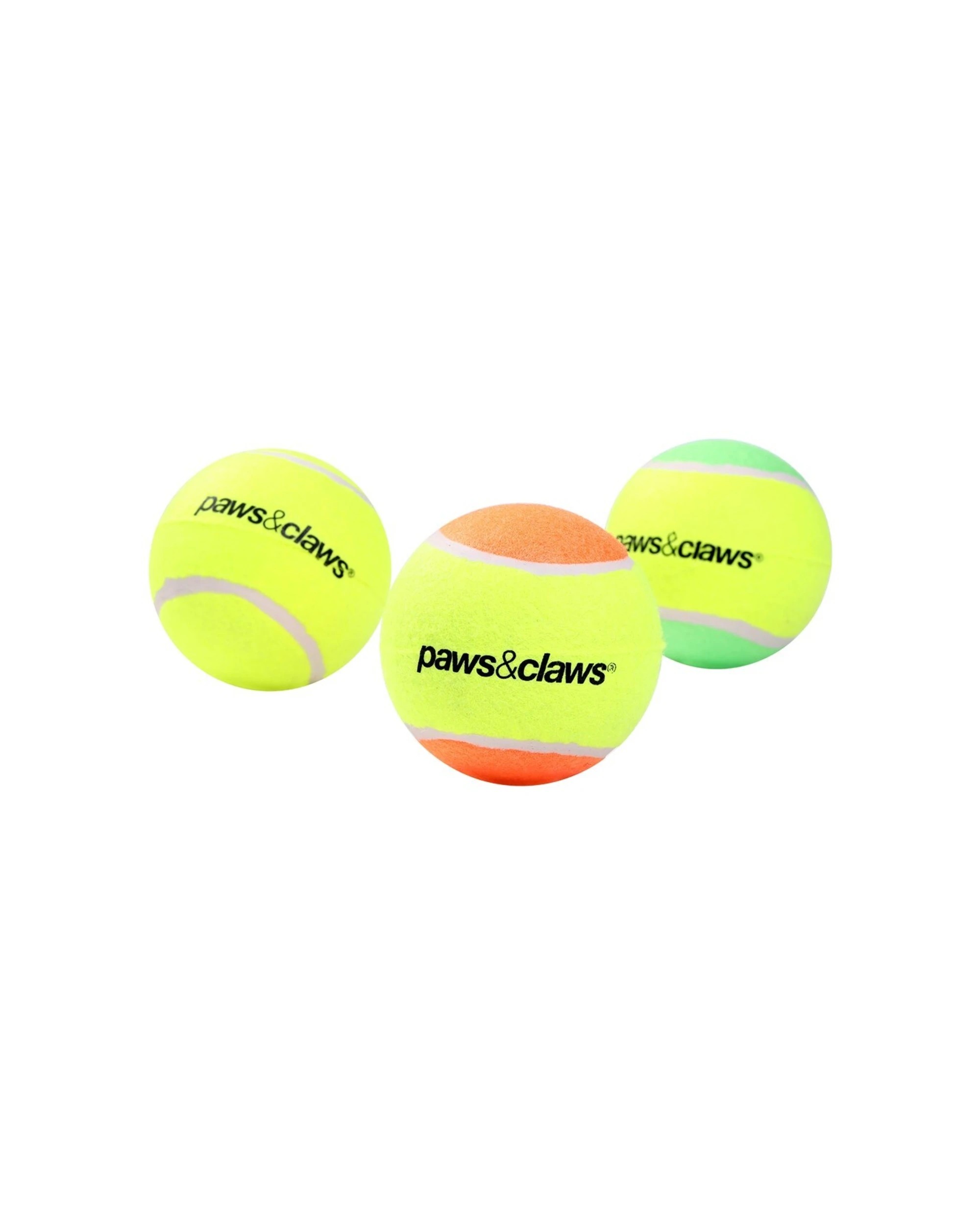4 Paws And Claws 10cm Jumbo Tennis Ball Durable Dog Toy Colours Large Pets Play Toy - Assorted, 4 of 4