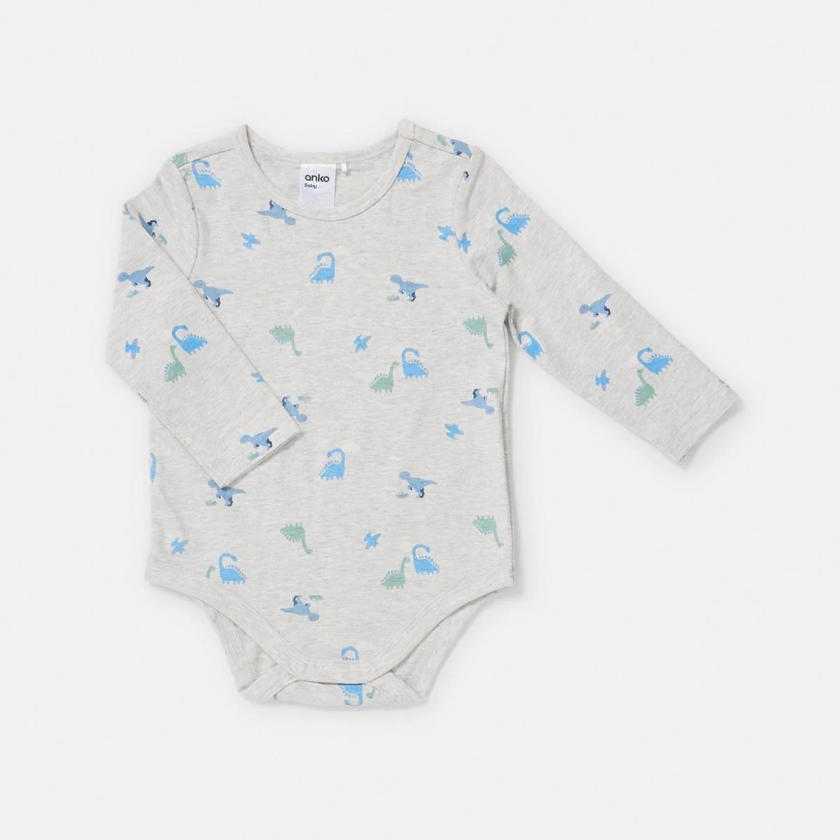 3 3 Pack Bodysuits Blu Dino, 3 of 8