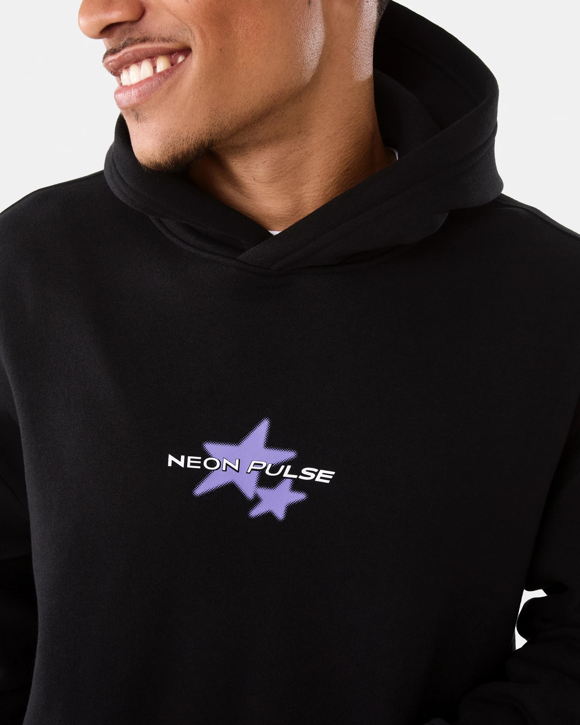6 Oversized Boxy Print Hoodie Blk Neonps, 6 of 9