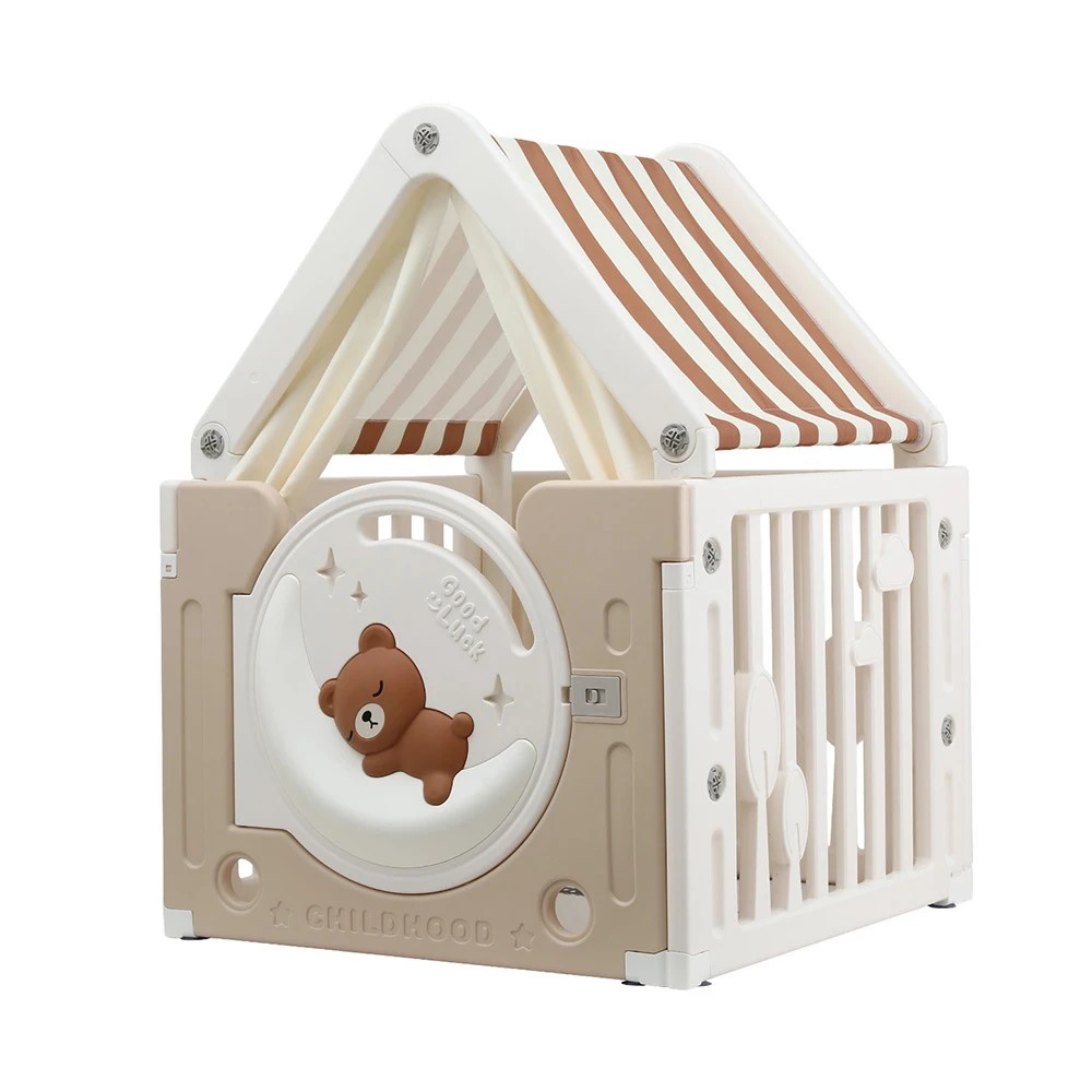 1 Keezi Kids Play Tent Playhouse Castle with Floor Mat 85CMX113CM - Multi, 1 of 8