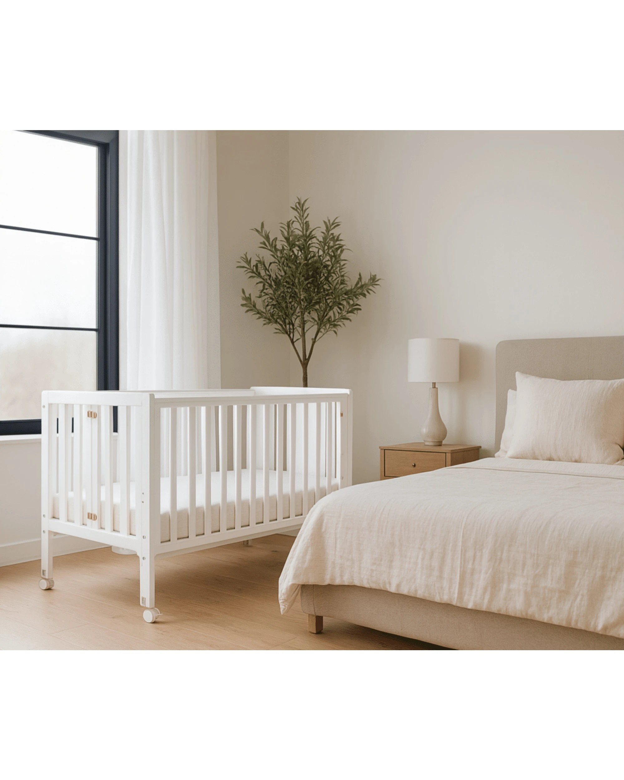 4 Babyhood Fold N Go Timber Cot - Blue, 4 of 5