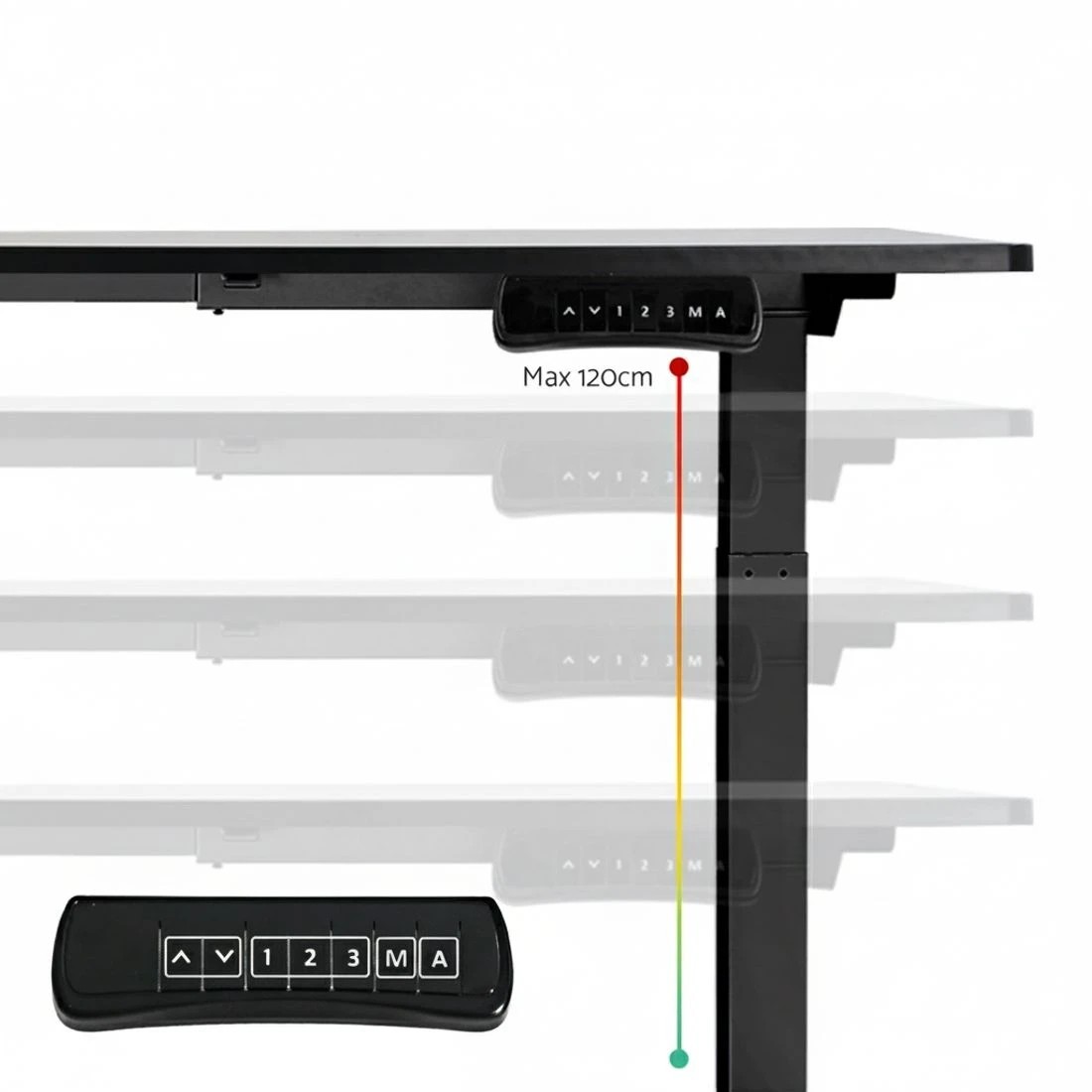 3 Artiss Standing Desk Frame Only Dual Motor Motorised - Black, 3 of 5