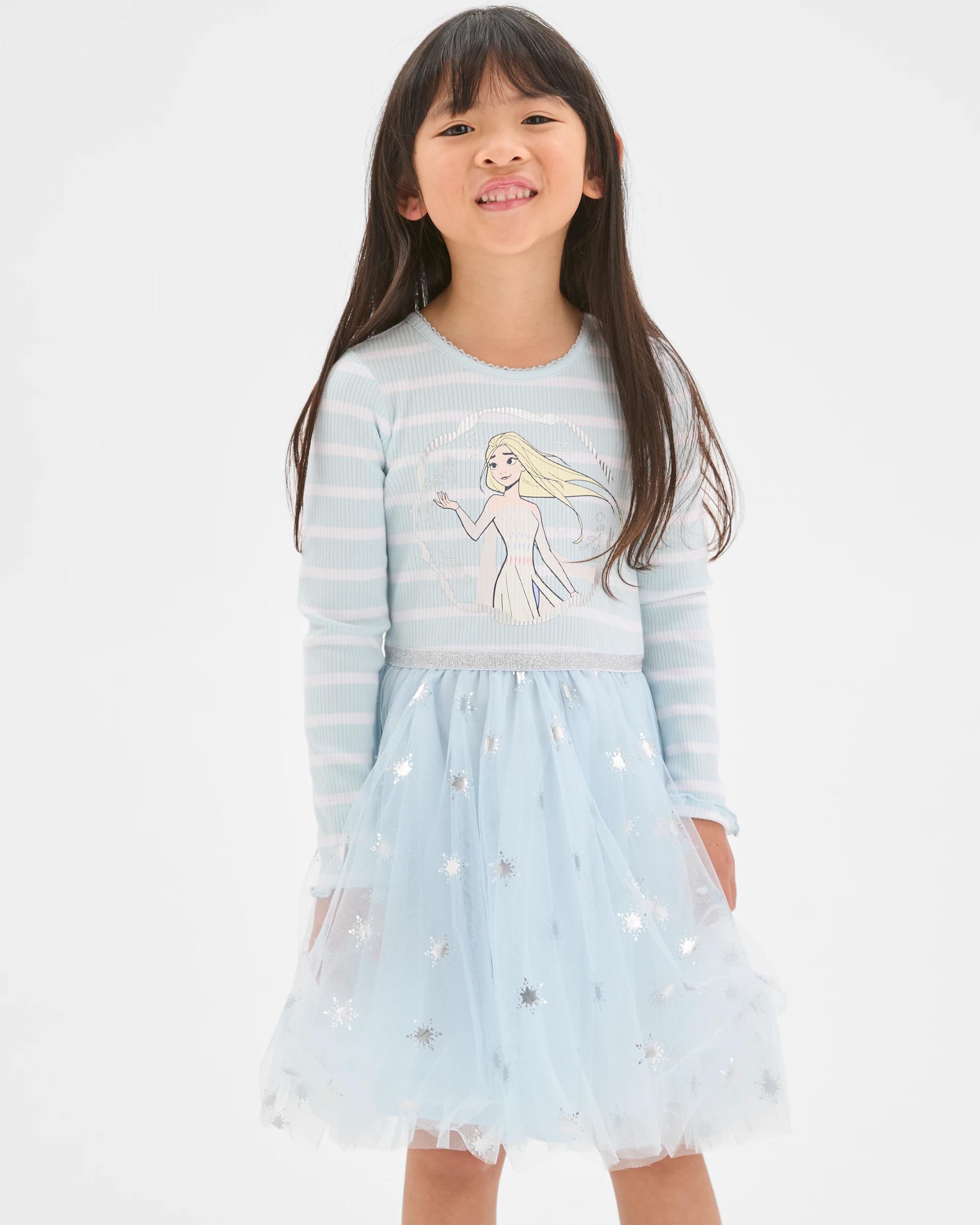 1 Disney Frozen Australian Cotton Knit/Tulle Dress FROZEN BLUE, 1 of 5