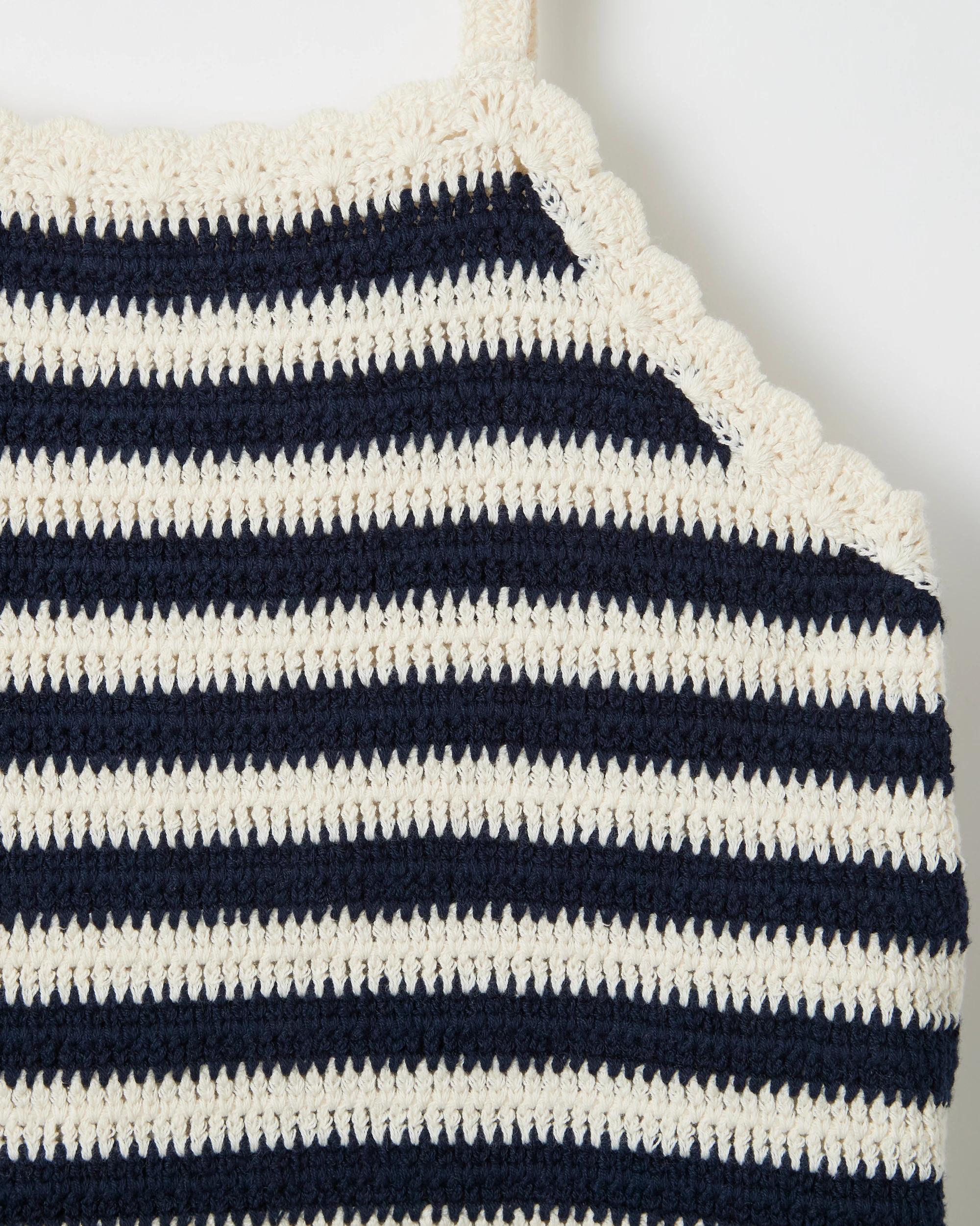 2 Target Kids Australian Cotton Blend Crochet Tank Top NAVY/CREAM STRIPE, 2 of 2