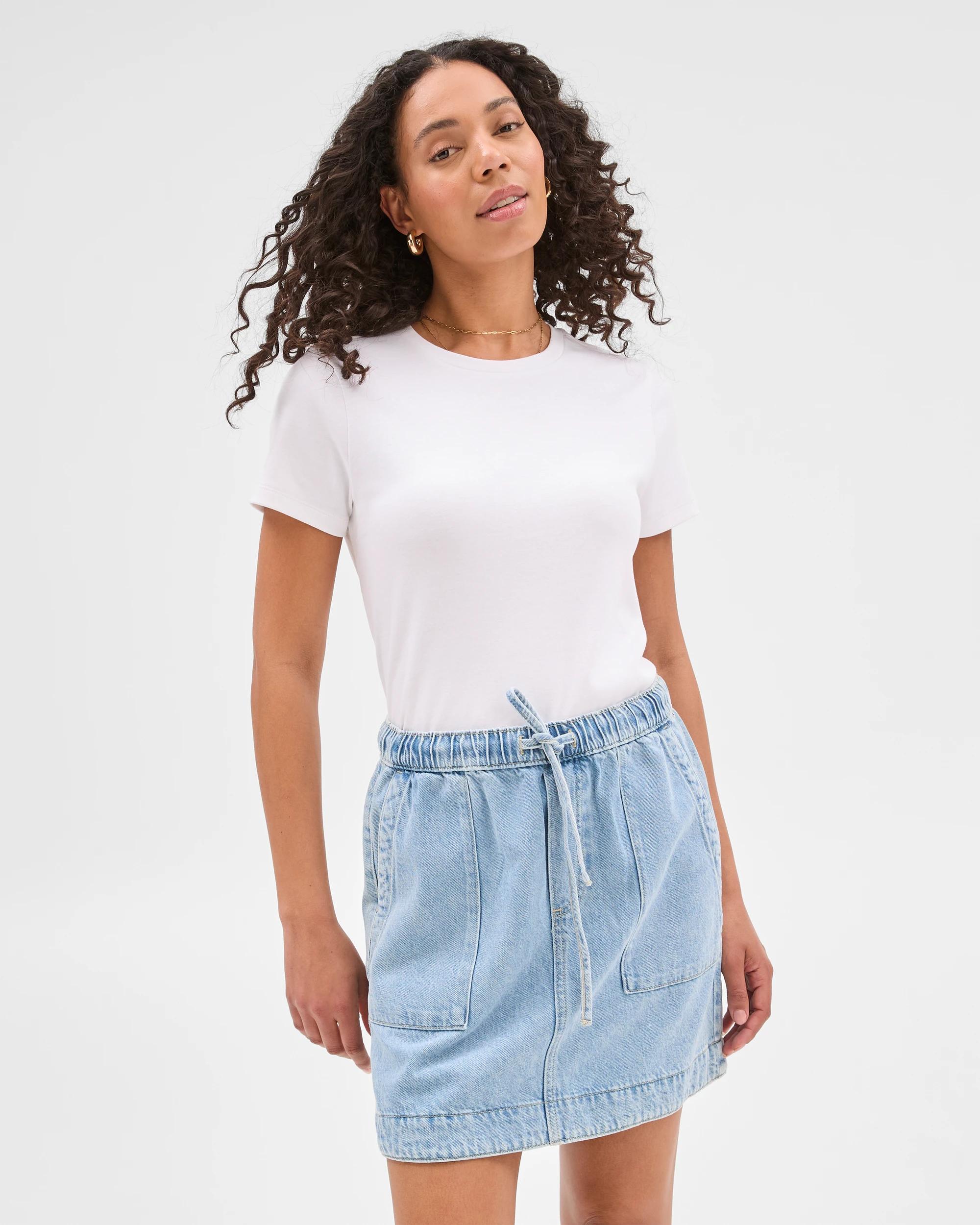 3 Target Denim Pull On Mini Skirt ICE BLUE, 3 of 6