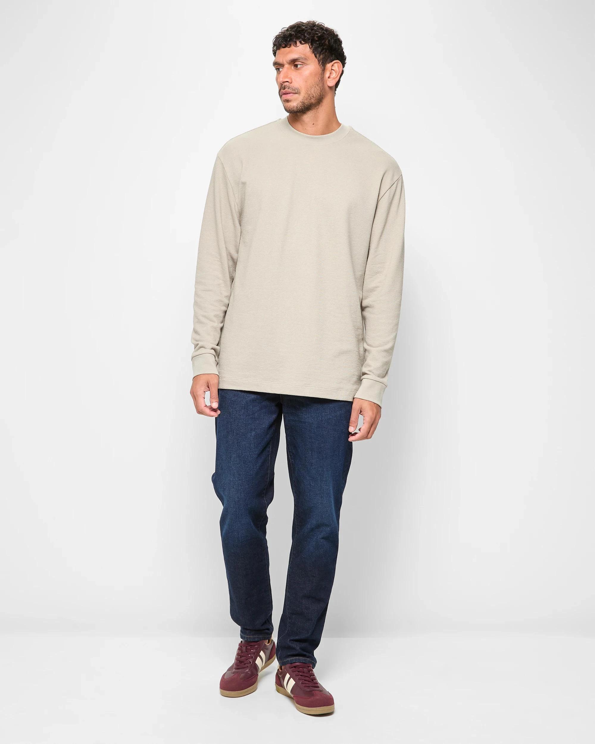 2 Target Australian Cotton Blend Long Sleeve Textured T-Shirt FOG, 2 of 5